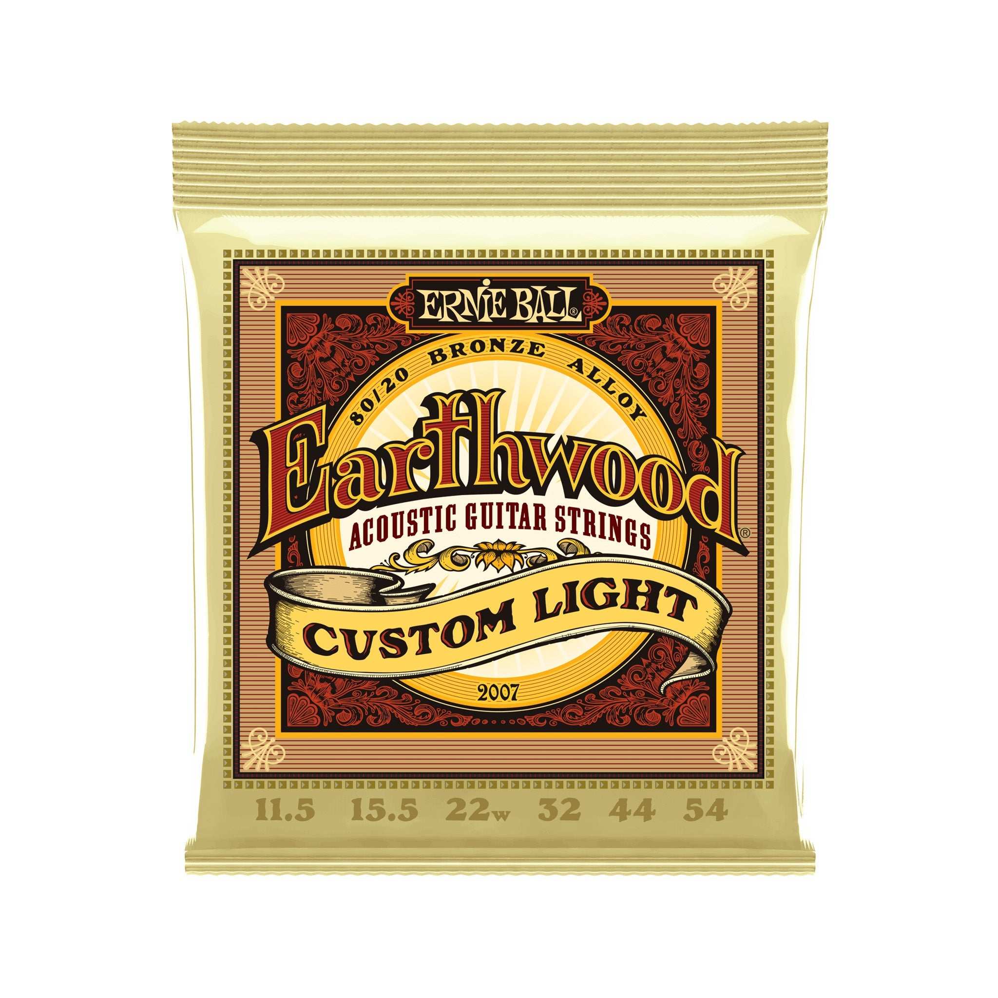 Ernie Ball Earthwood Light 80/20 Bronze Acoustic Guitar Strings, 11.5-54 | Zoso Music Sdn Bhd