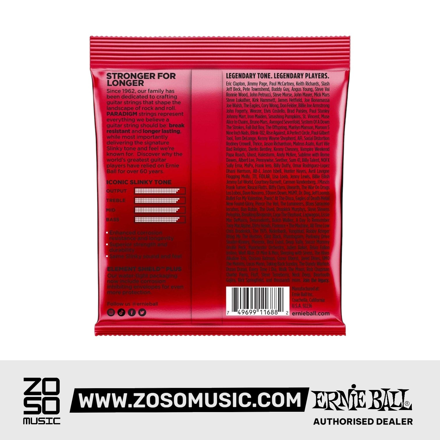 Ernie Ball Burly Slinky Paradigm Electric Guitar Strings, 11-52
