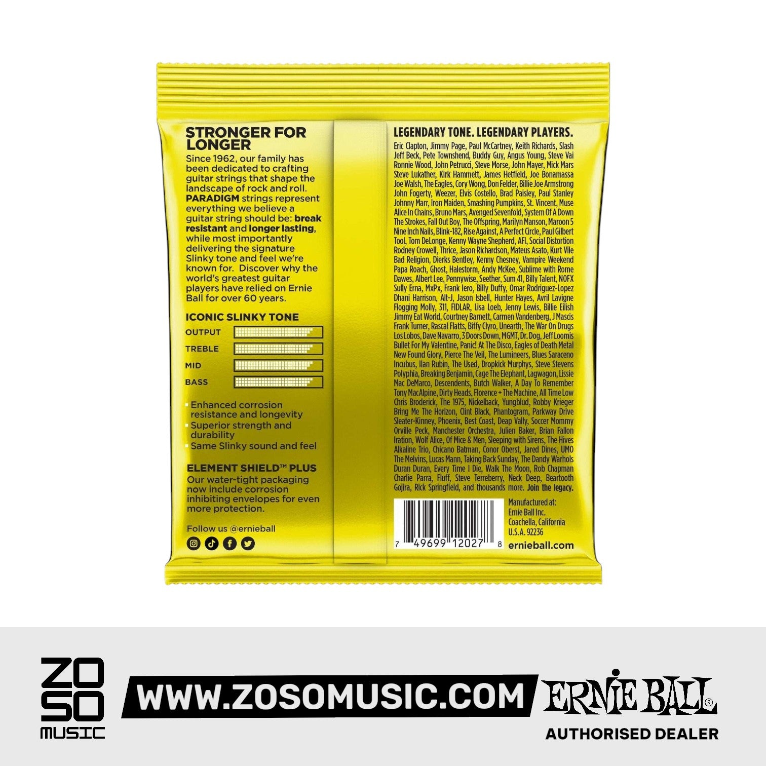 Ernie Ball Paradigm Beefy Slinky Electric Guitar Strings, 11-54