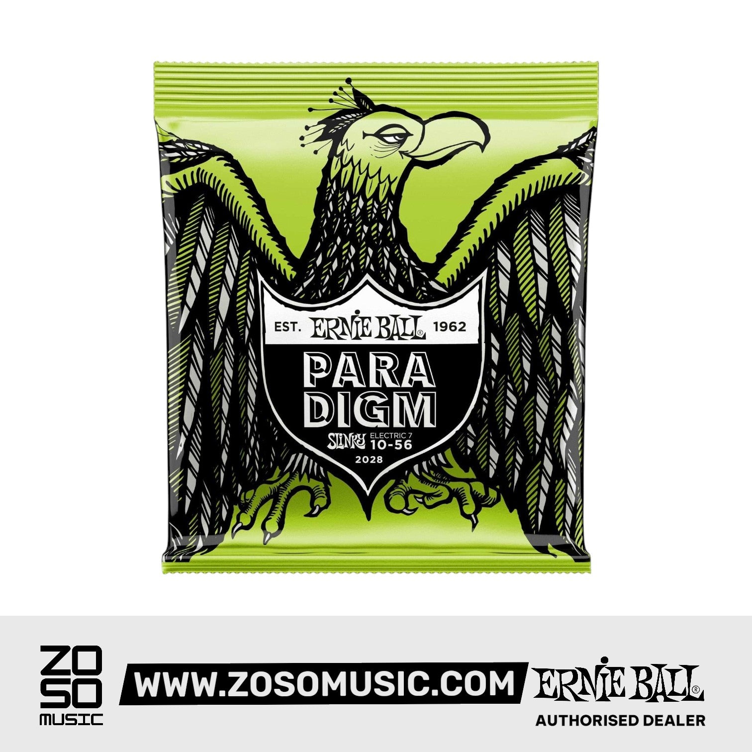 Ernie Ball Paradigm Regular Slinky 7-String Electric Guitar Strings, 10-56 | Zoso Music Sdn Bhd