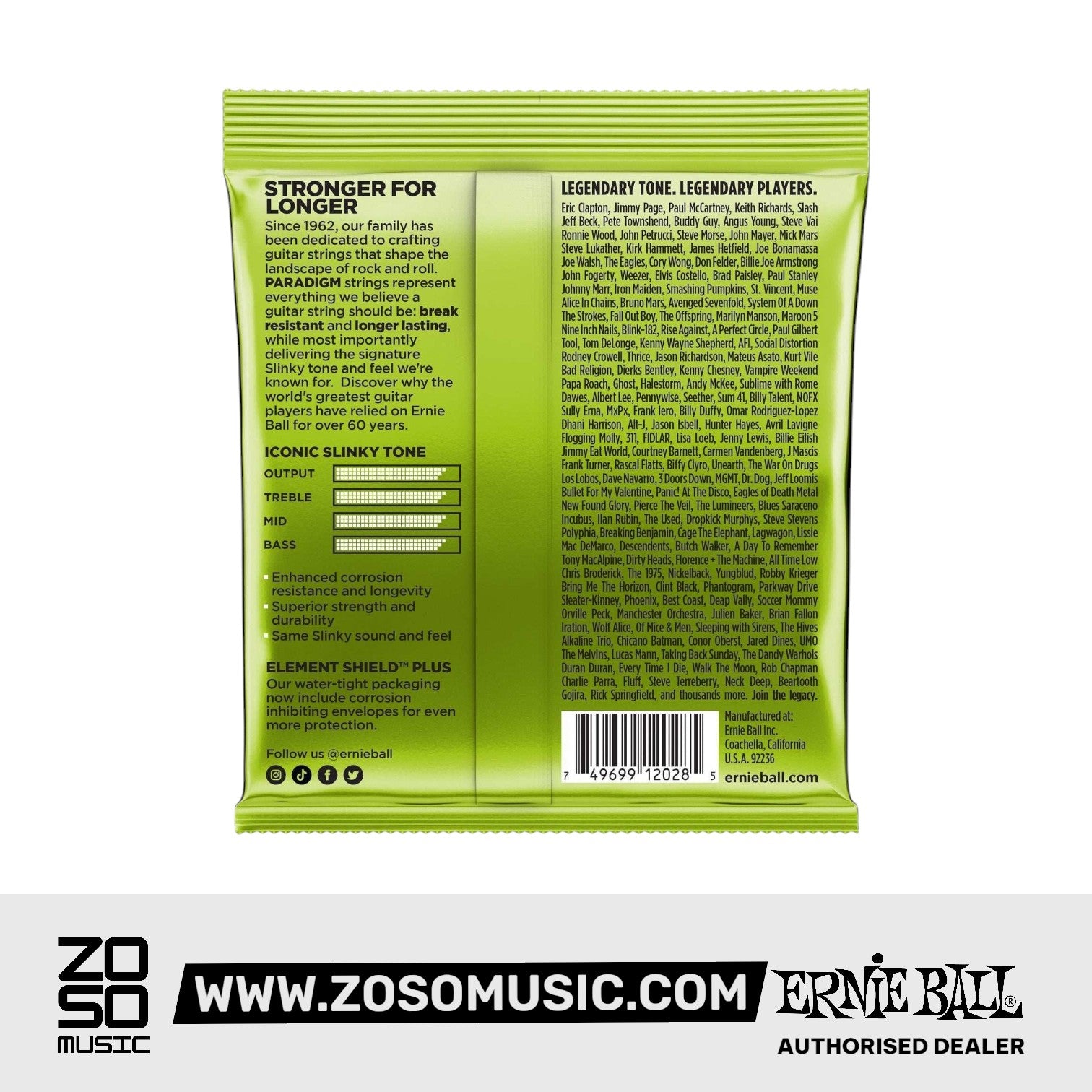 Ernie Ball Paradigm Regular Slinky 7-String Electric Guitar Strings, 10-56