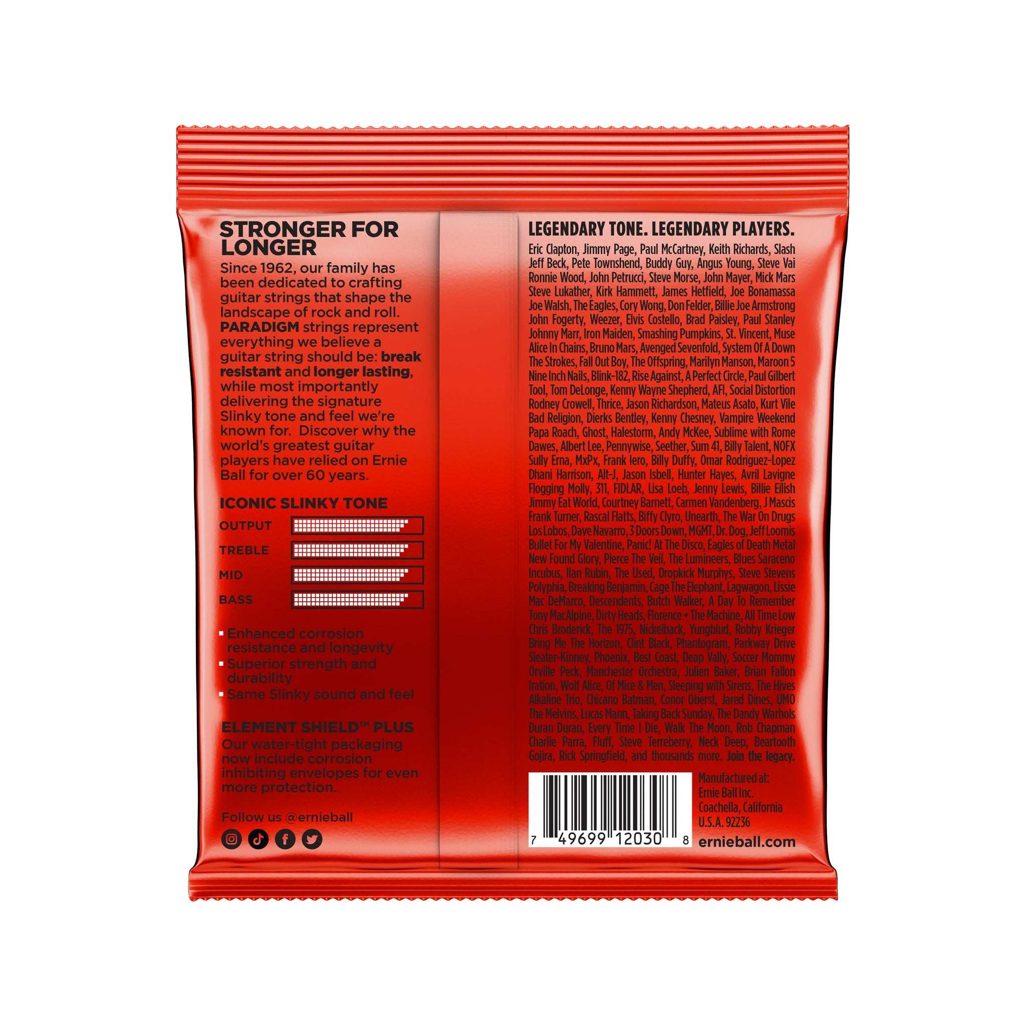 Ernie Ball Paradigm Skinny Top Heavy Bottom Slinky Electric Guitar Strings, 10-62