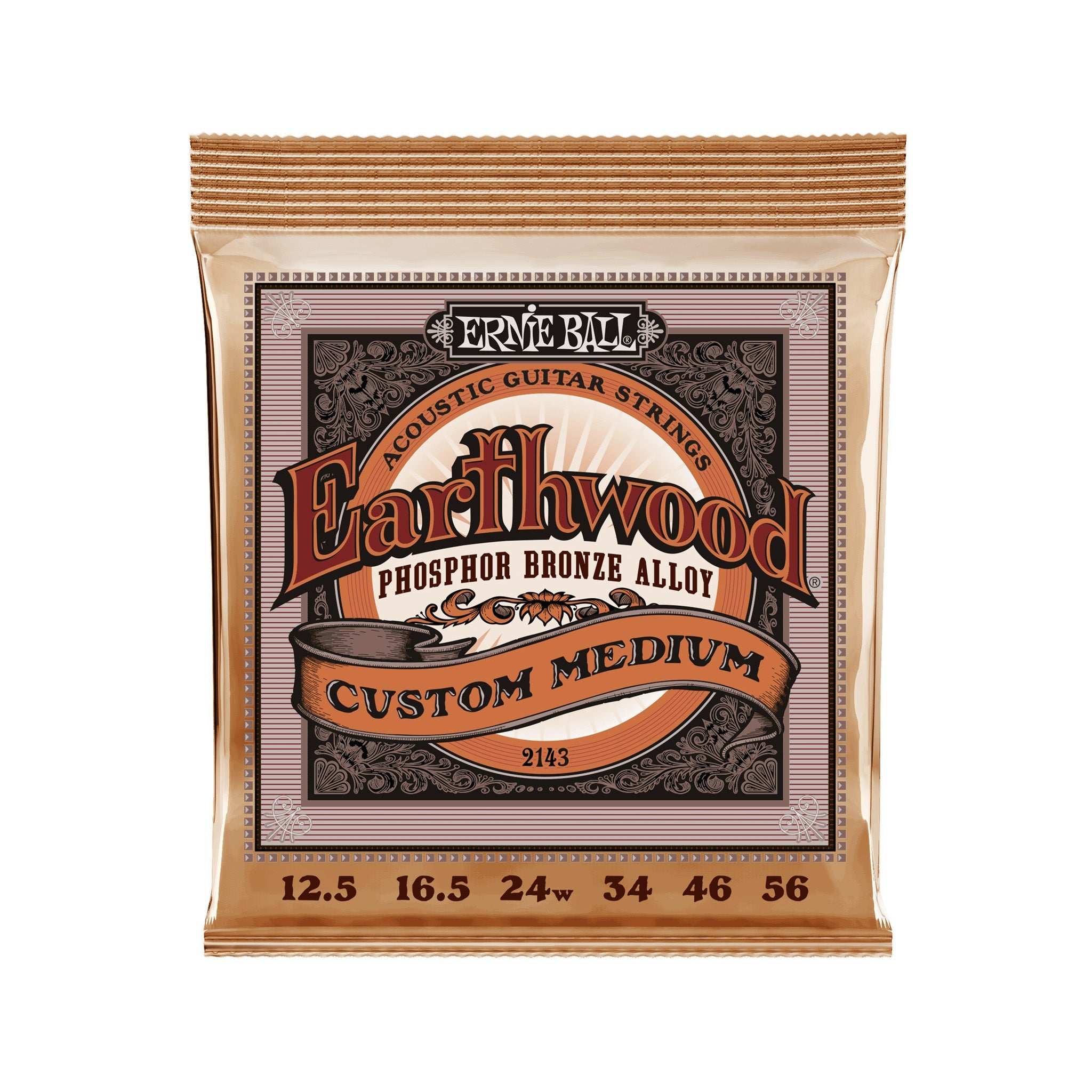 Ernie Ball Earthwood Medium Phosphor Bronze Acoustic Guitar Strings, 12.5-56 | Zoso Music Sdn Bhd