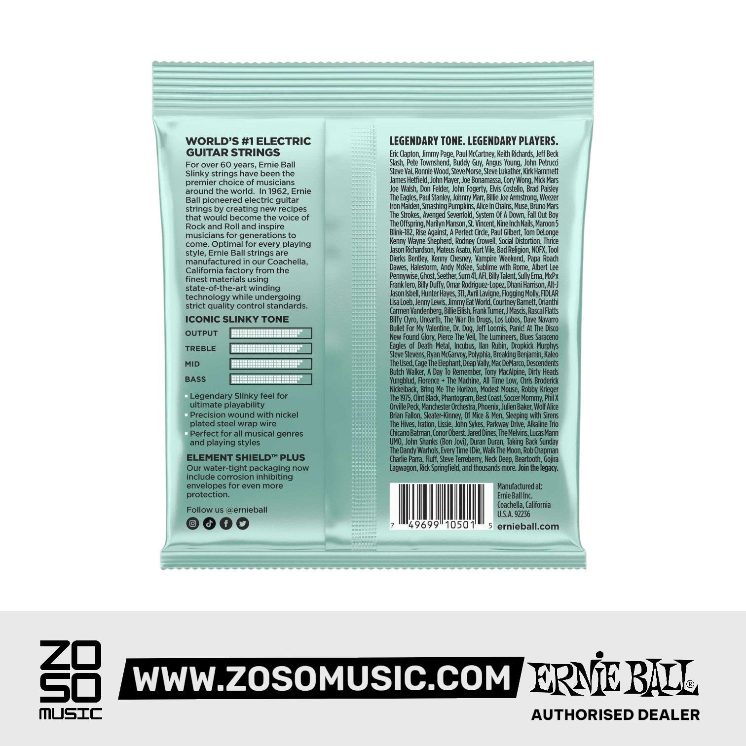 Ernie Ball Mondo Slinky Nickel Wound Electric Guitar Strings 10.5-52