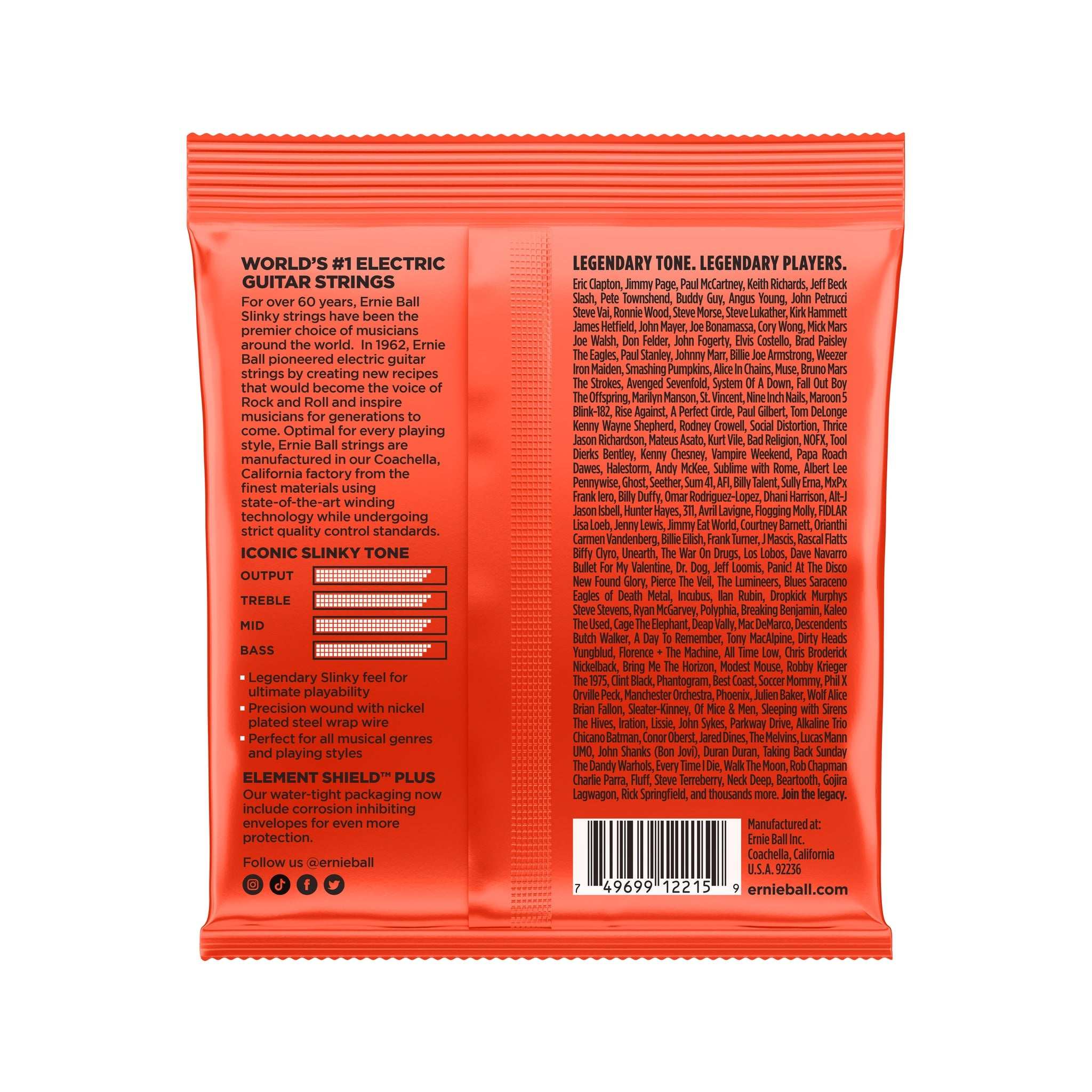 Ernie Ball Skinny Top Heavy Bottom Slinky Nickel Wound Electric Guitar Strings, 10-52
