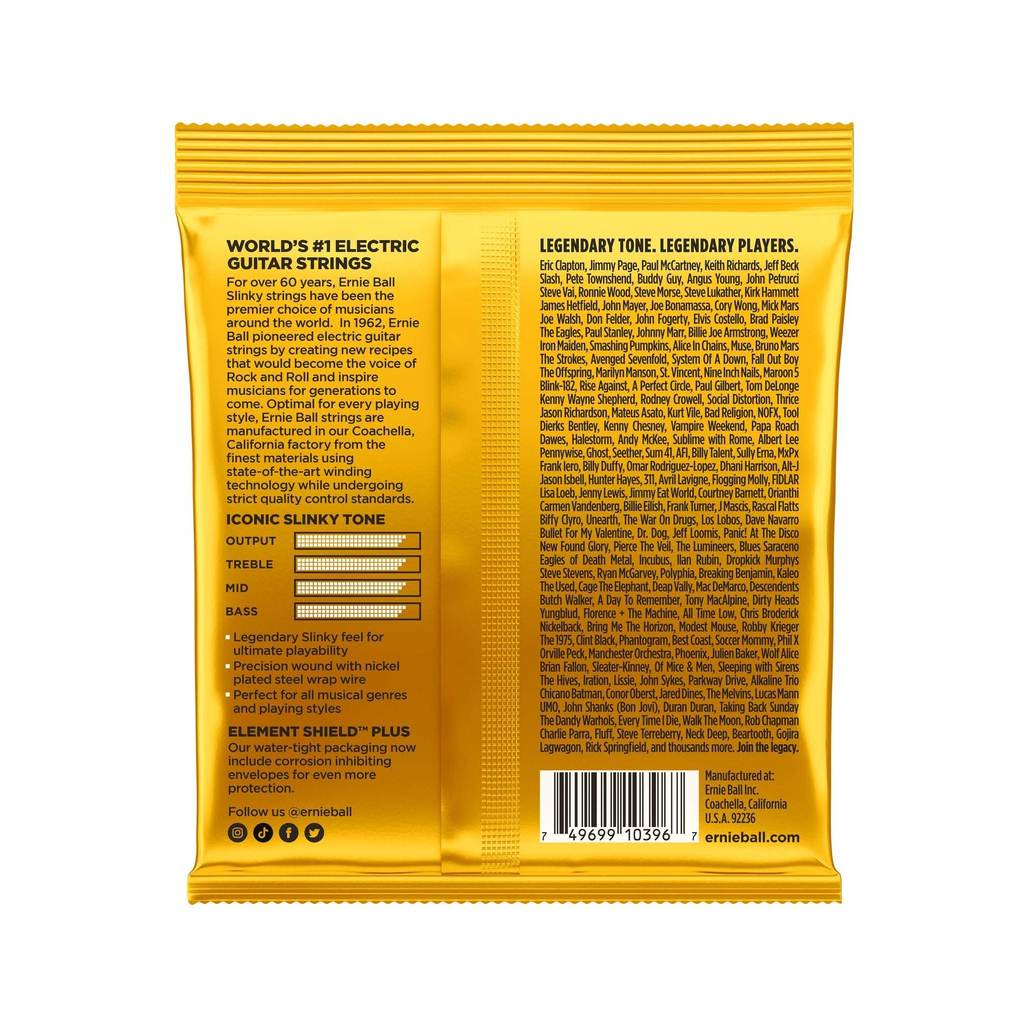 Ernie Ball Skinny Top/Beefy Bottom Slinky Nickel Wound Electric Guitar Strings, 10-54
