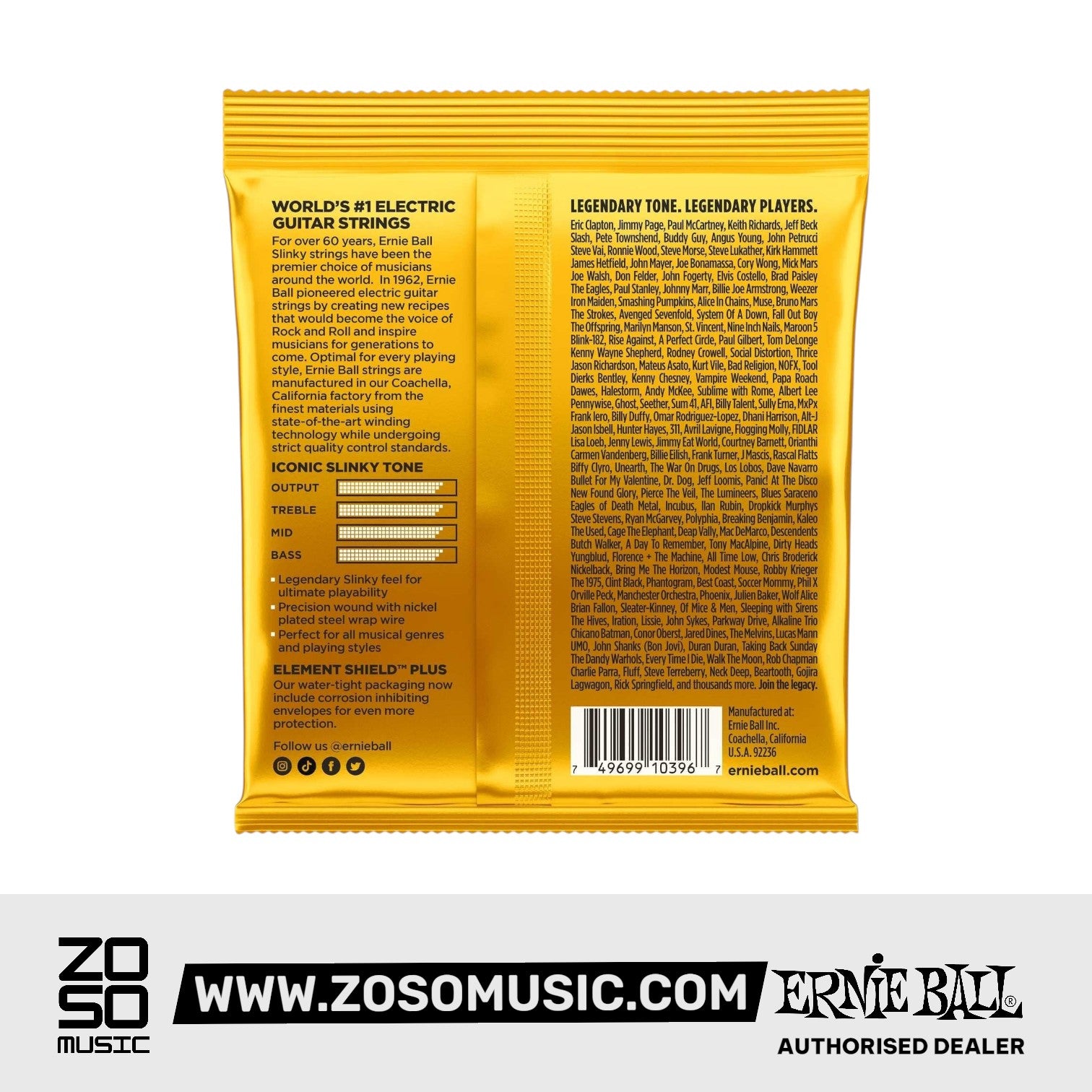 Ernie Ball Skinny Top/Beefy Bottom Slinky Nickel Wound Electric Guitar Strings, 10-54