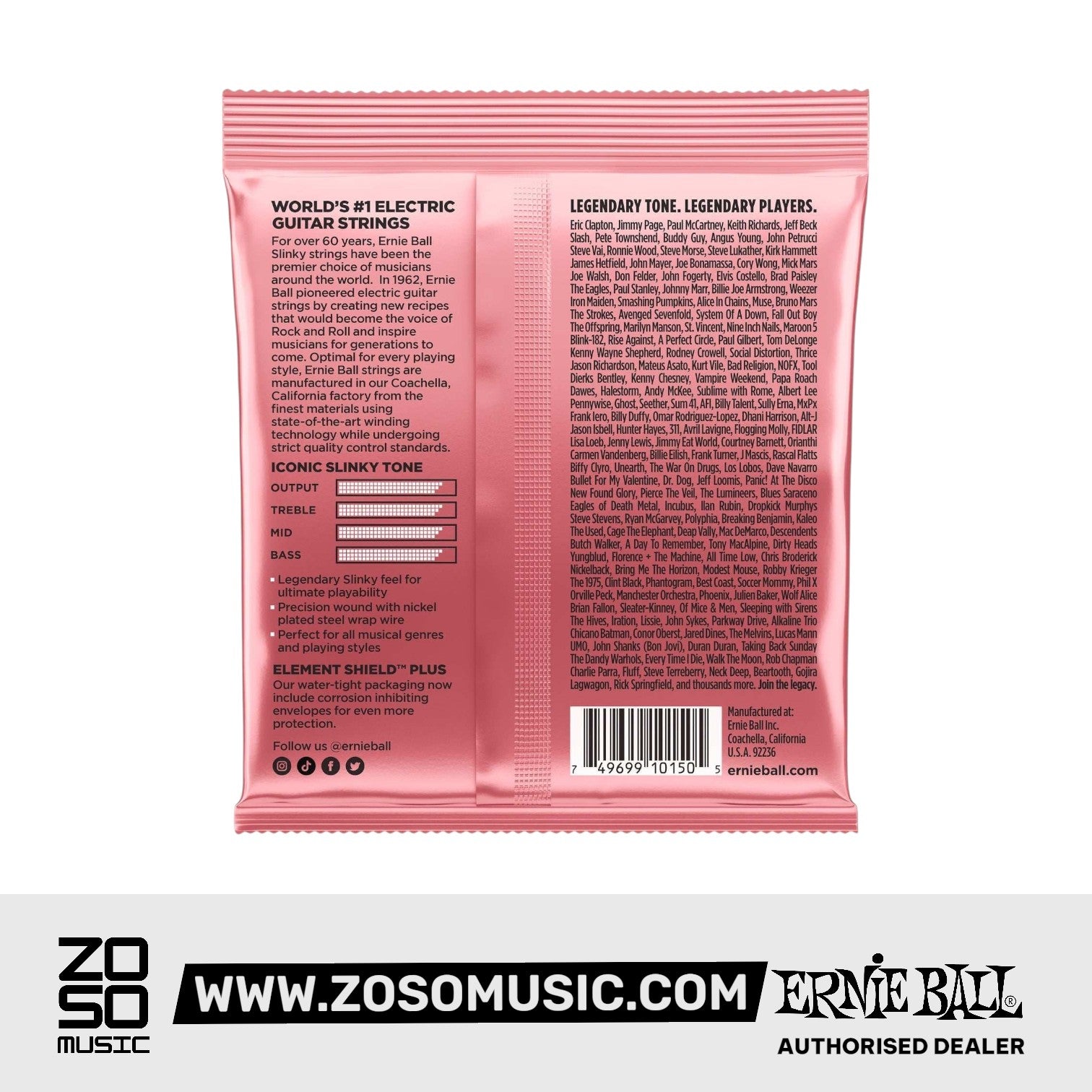 Ernie Ball Zippy Slinky Nickel Wound Electric Guitar Strings, 7-36
