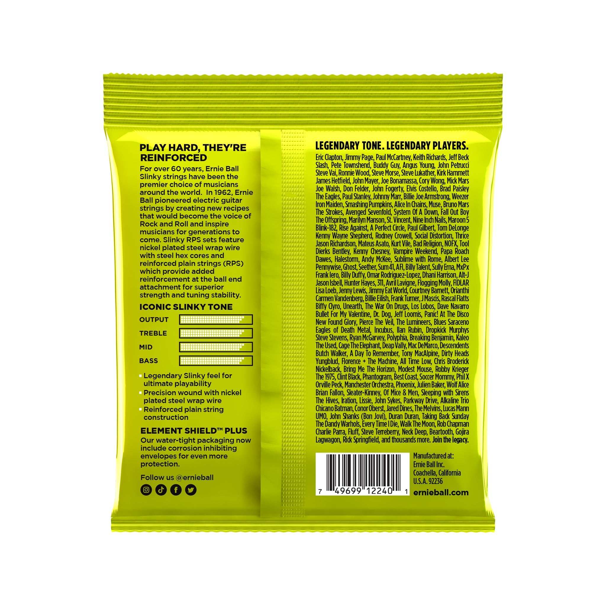 Ernie Ball Regular Slinky RPS Nickel Wound Electric Guitar Strings, 10-46