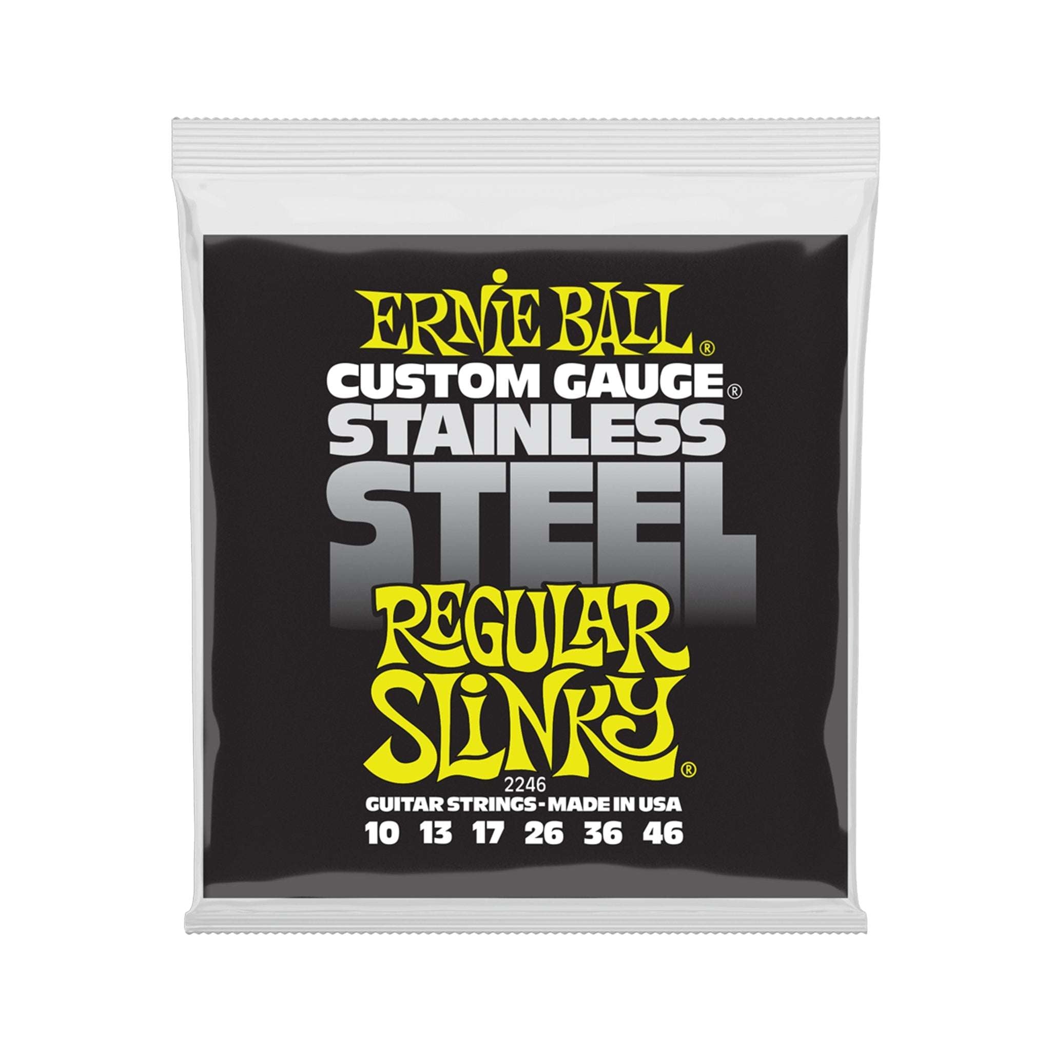 Ernie Ball Regular Slinky Stainless Steel Wound Electric Guitar Strings, 10-46 | Zoso Music Sdn Bhd