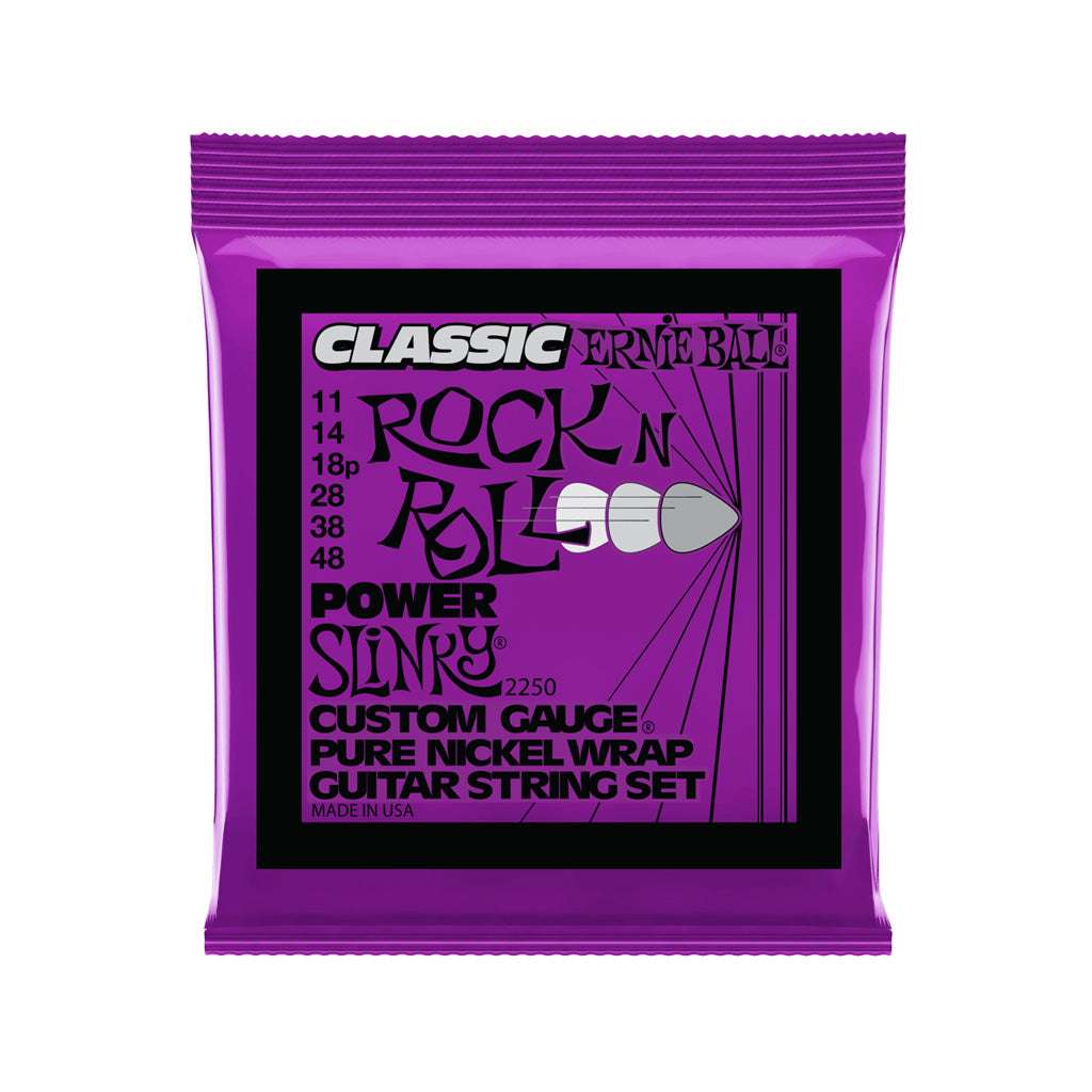 Ernie Ball Power Slinky Classic Rock N Roll Pure Nickel Wrap Electric Guitar Strings, 11-48 | Zoso Music Sdn Bhd