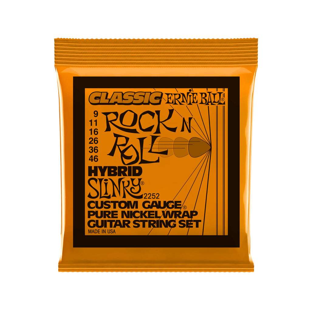 Ernie Ball Hybrid Slinky Classic Rock N Roll Pure Nickel Wrap Electric Guitar Strings, 9-46 | Zoso Music Sdn Bhd