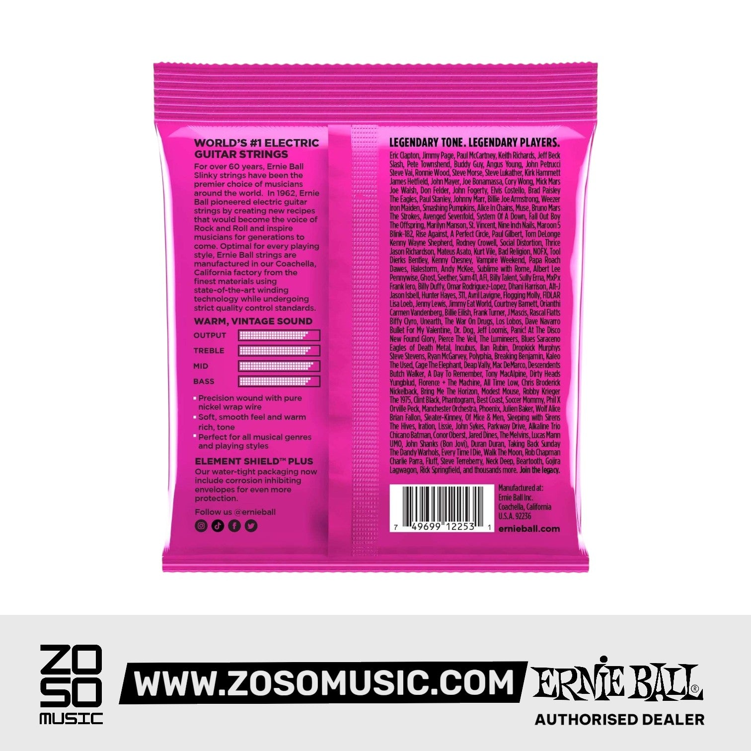 Ernie Ball Super Slinky Classic Rock n Roll Pure Nickel Electric Guitar Strings, 9-42