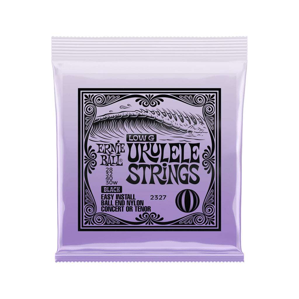 Ernie Ball Concert/Tenor Nylon Ball End Low G Ukulele Strings, Black | Zoso Music Sdn Bhd