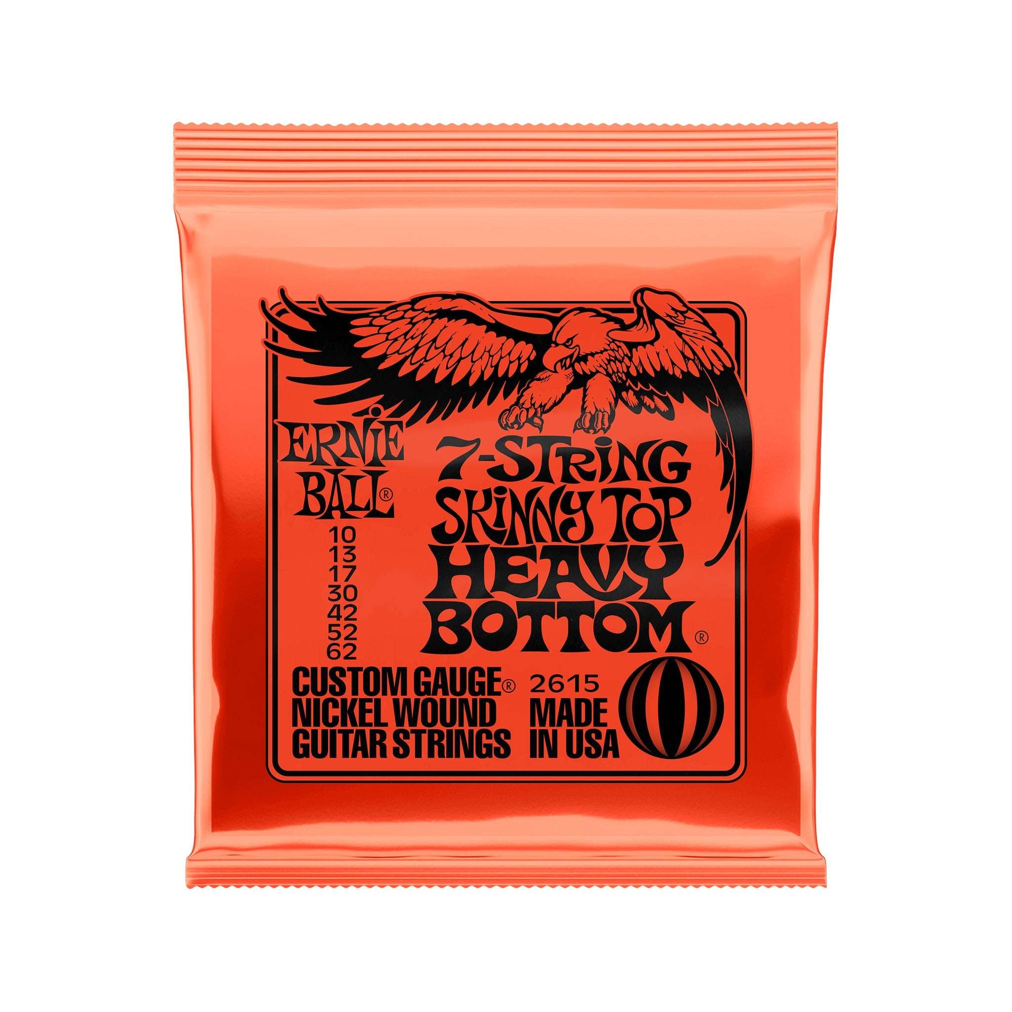 Ernie Ball Skinny Top / Heavy Bottom Slinky 7-String Nickel Wound Electric Guitar Strings 10-62 | Zoso Music Sdn Bhd