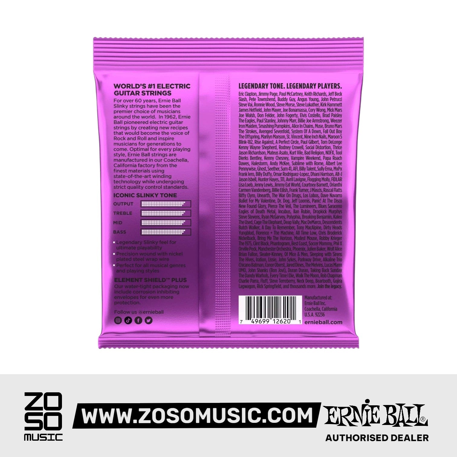 Ernie Ball Power Slinky 7-String Nickel Wound Electric Guitar Strings, 11-58