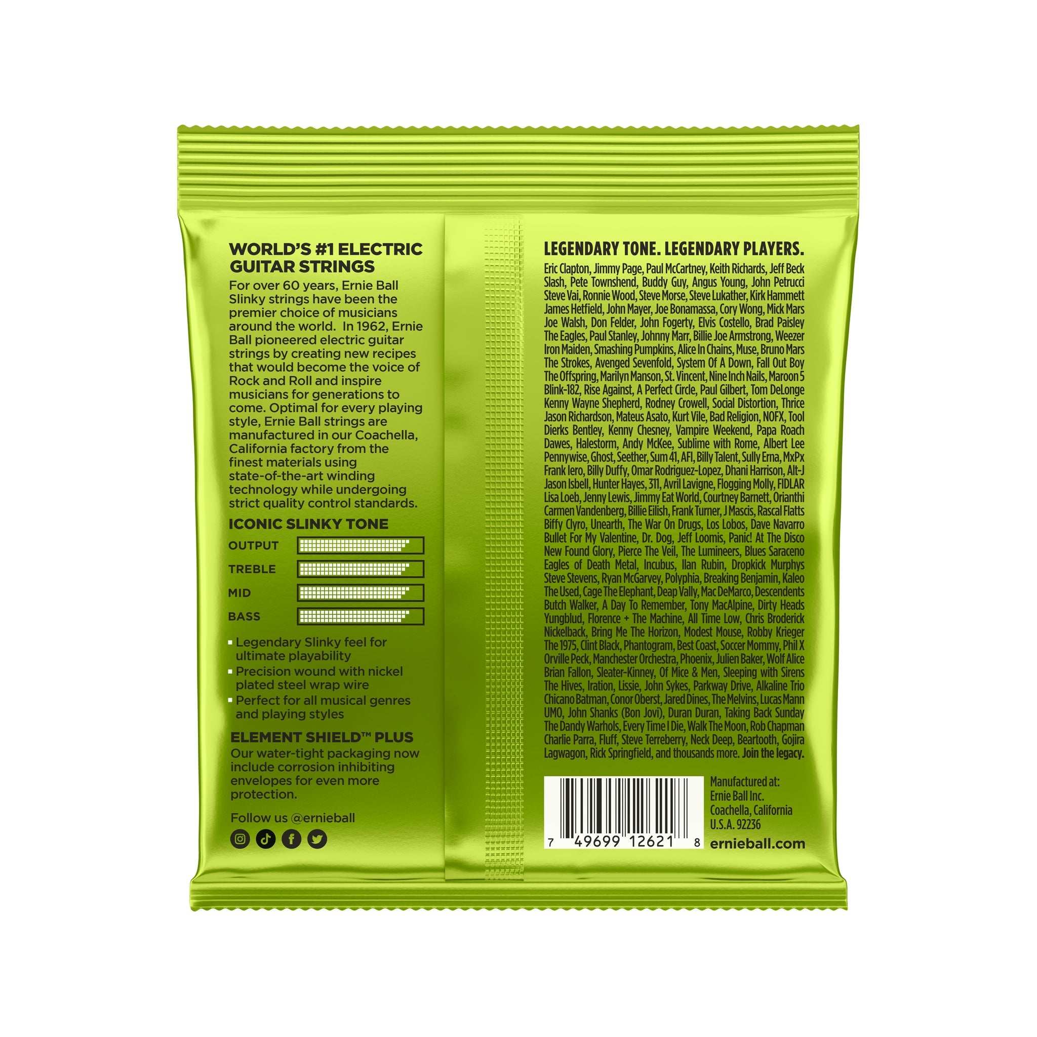 Ernie Ball Regular Slinky 7-String Nickel Wound Electric Guitar Strings, 10-56