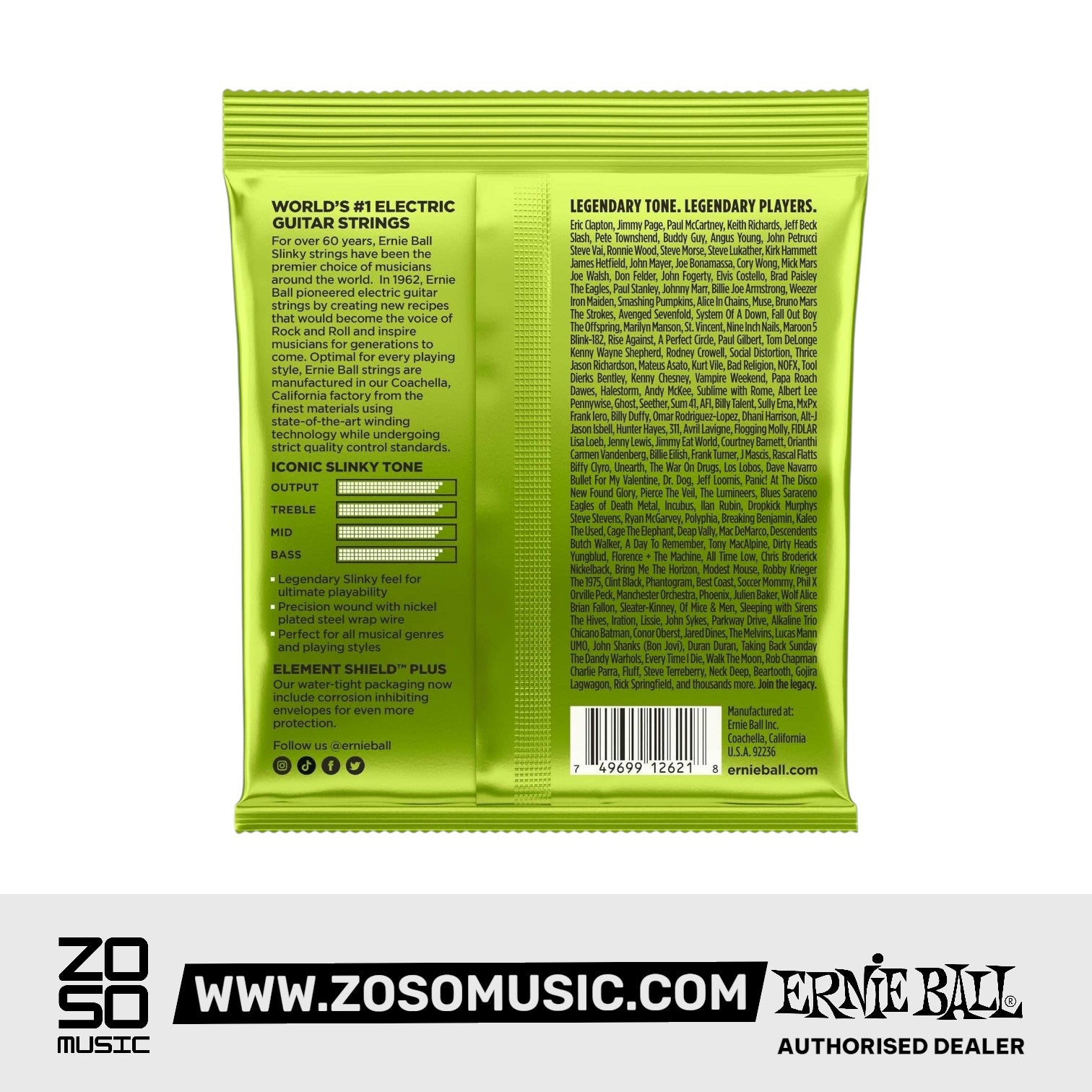 Ernie Ball Regular Slinky 7-String Nickel Wound Electric Guitar Strings, 10-56