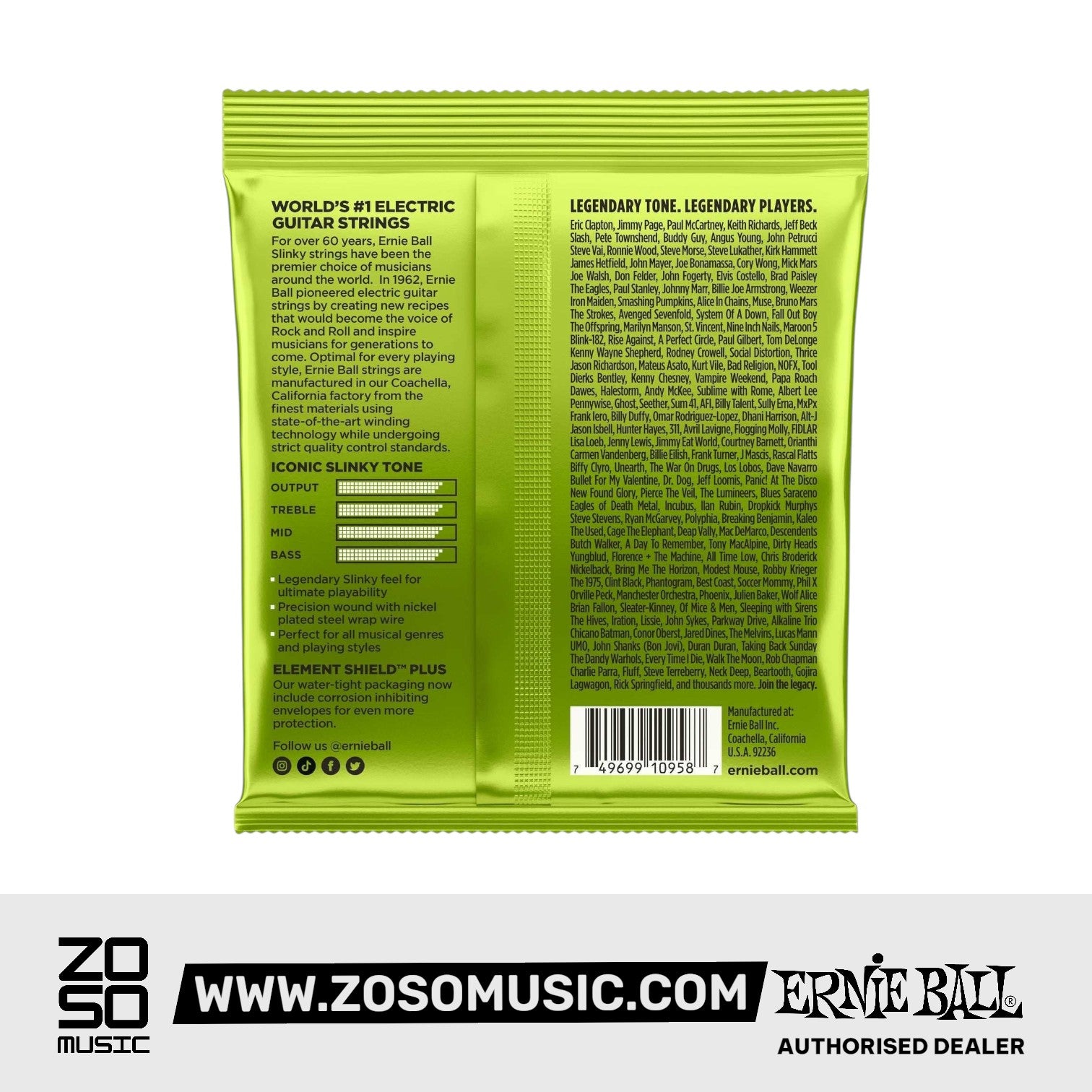 Ernie Ball Regular Slinky 8-String Nickel Wound Electric Guitar Strings, 10-74