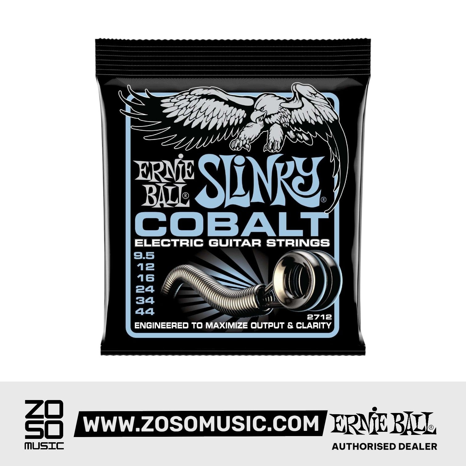 Ernie Ball Primo Slinky Cobalt Electric Guitar Strings, 95-44 | Zoso Music Sdn Bhd