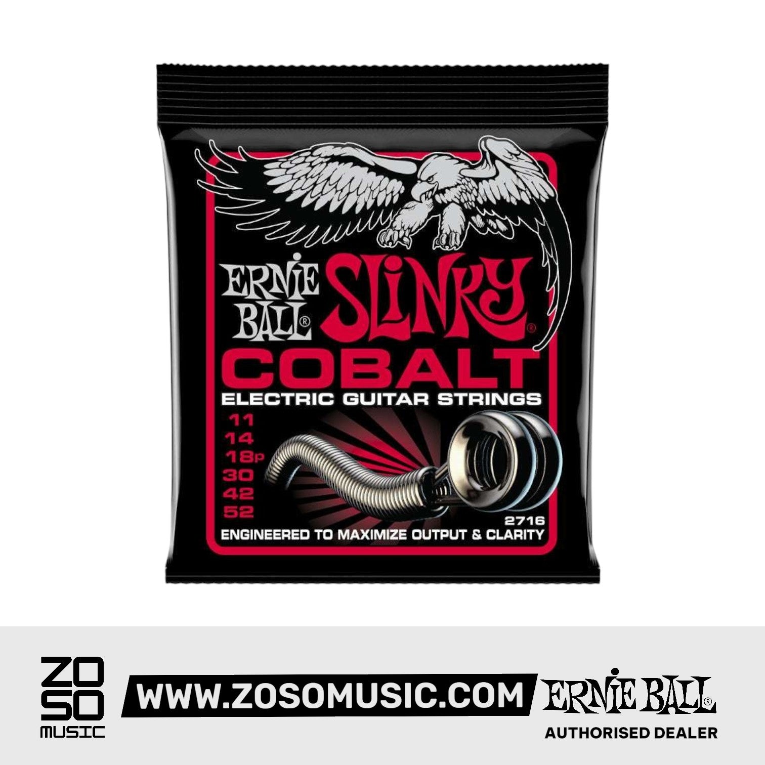 Ernie Ball Burly Slinky Cobalt Electric Guitar Strings, 11-52 | Zoso Music Sdn Bhd