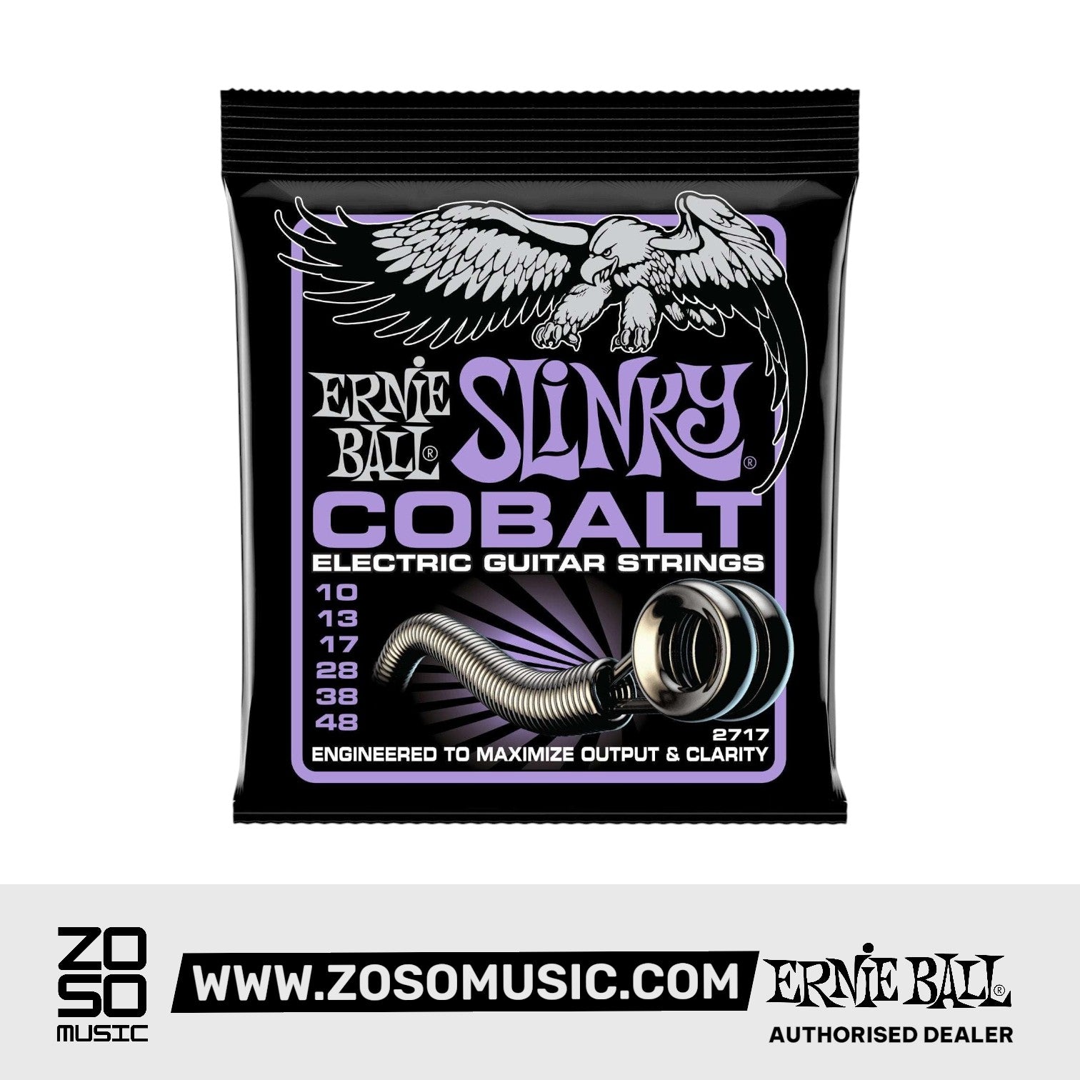 Ernie Ball Ultra Slinky Cobalt Electric Guitar Strings, 10-48 | Zoso Music Sdn Bhd