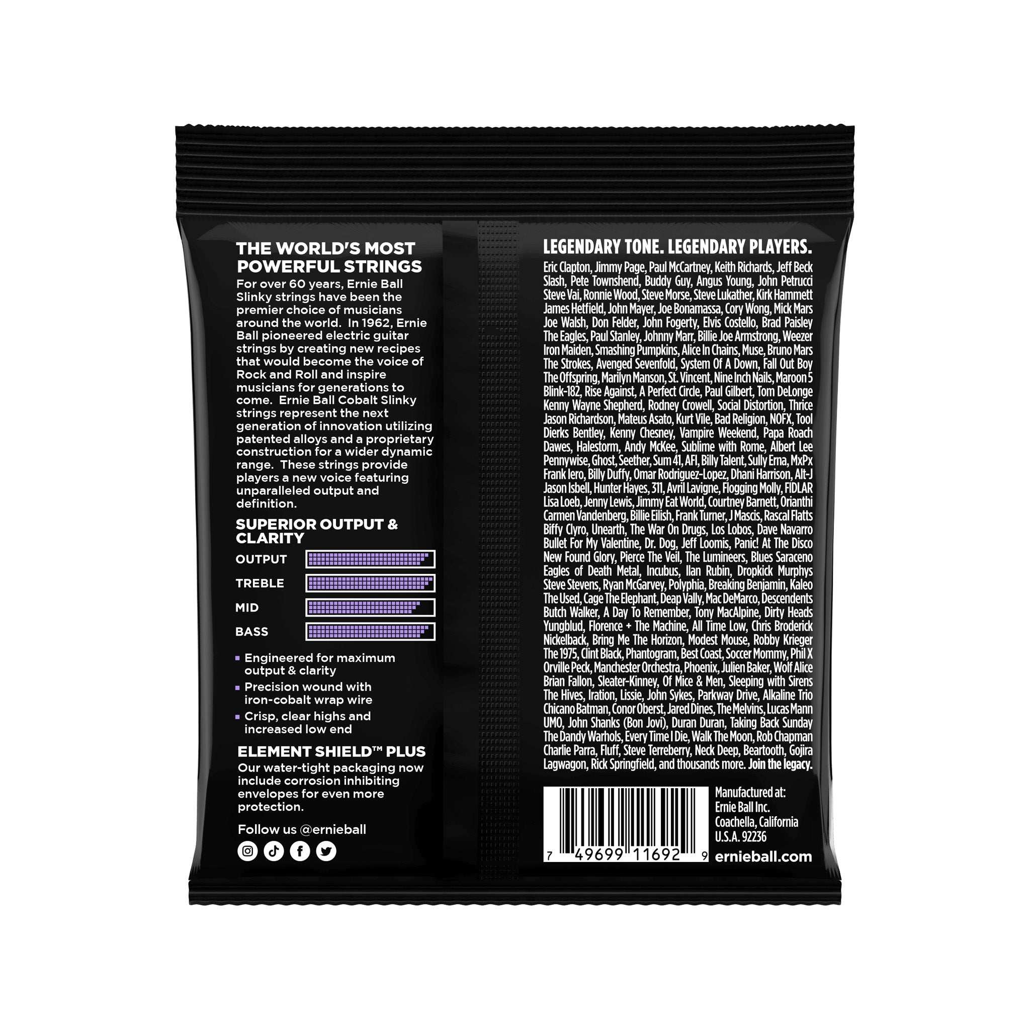 Ernie Ball Ultra Slinky Cobalt Electric Guitar Strings, 10-48