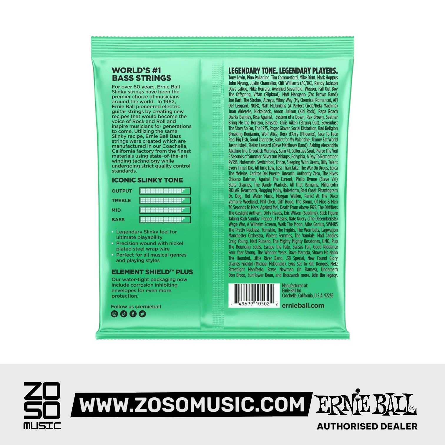 Ernie Ball Hyper Slinky Bass Nickel Wound Electric Bass Strings 40-100