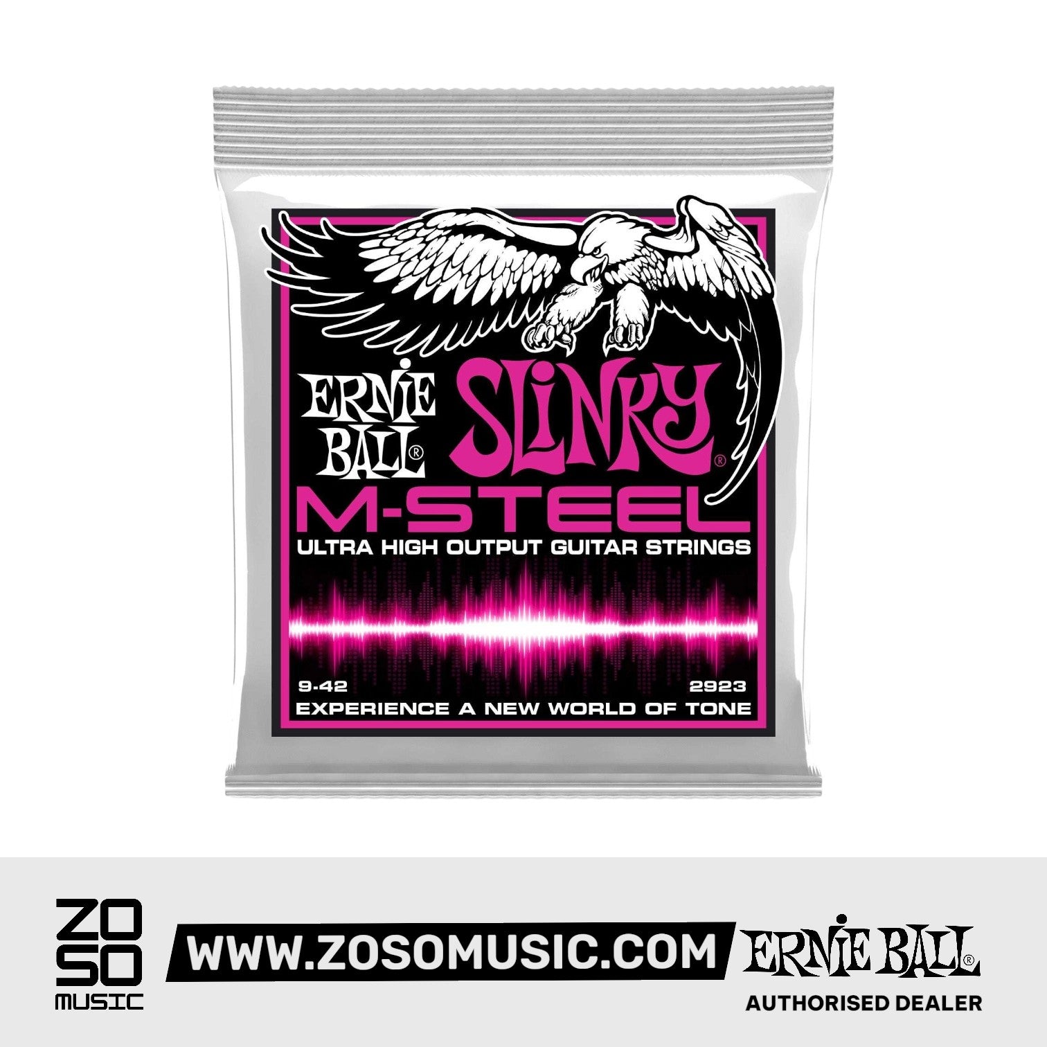 Ernie Ball Super Slinky M-Steel Electric Guitar Strings, 9-42 | Zoso Music Sdn Bhd