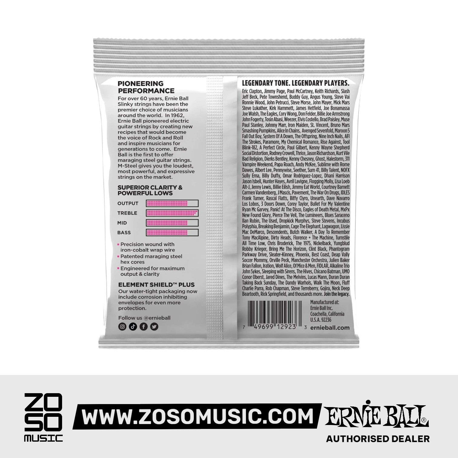 Ernie Ball Super Slinky M-Steel Electric Guitar Strings, 9-42