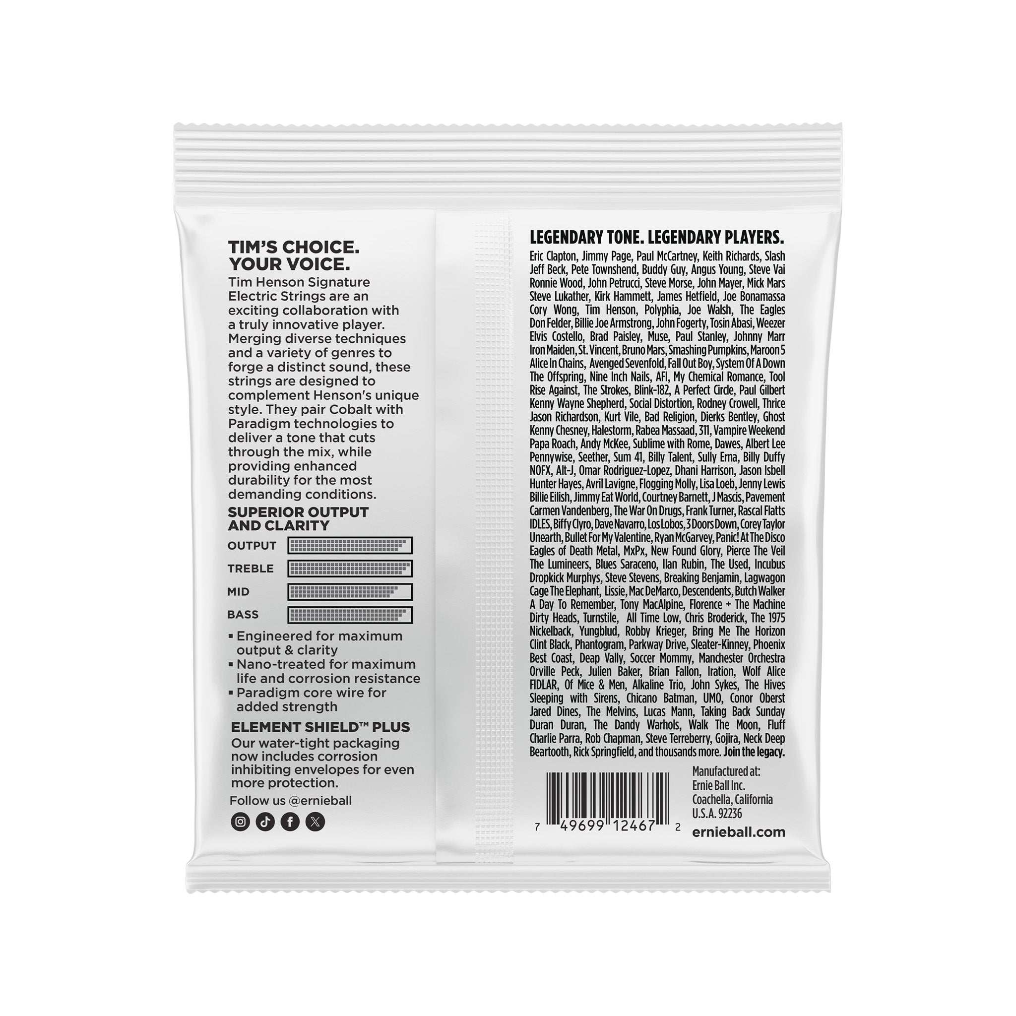Ernie Ball Tim Henson Signature Electric Guitar Strings, 9.5-46
