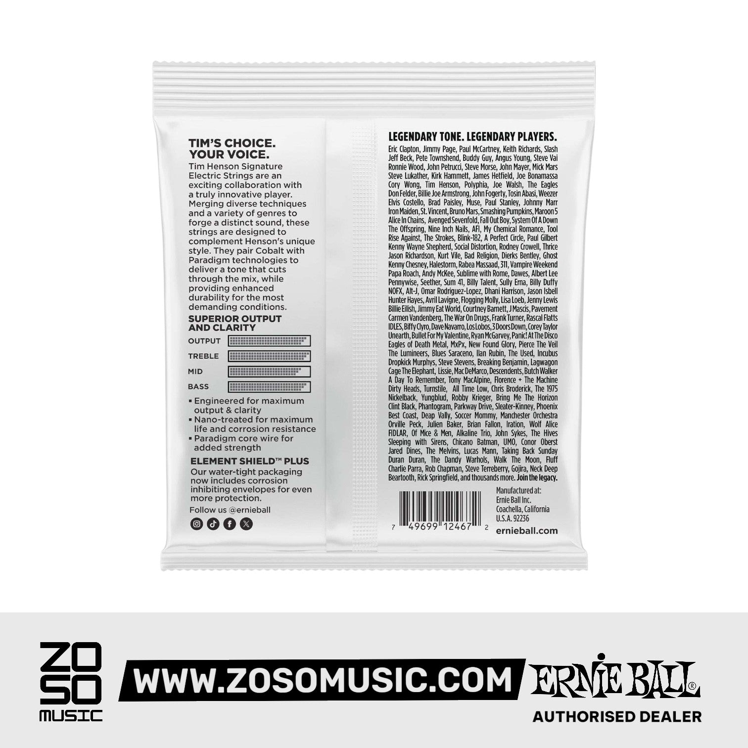 Ernie Ball Tim Henson Signature Electric Guitar Strings, 9.5-46