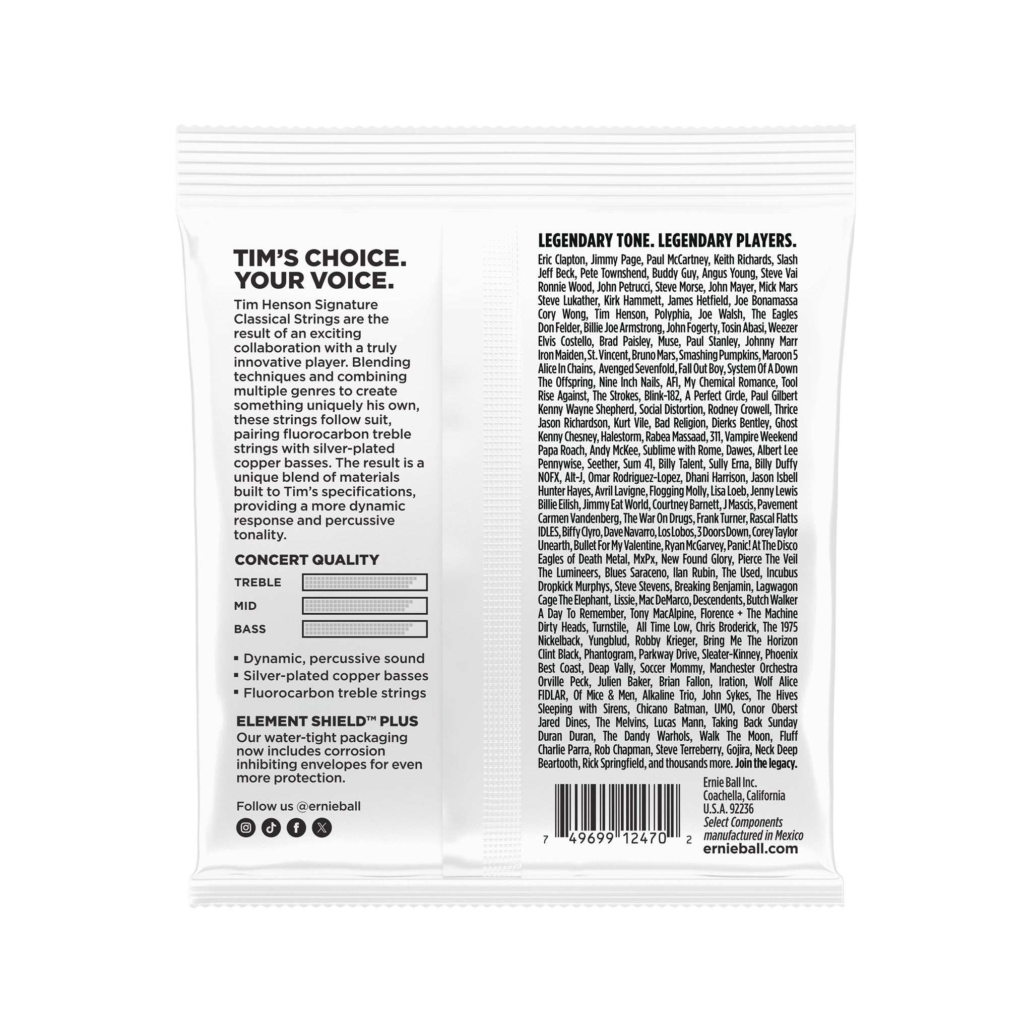 Ernie Ball Tim Henson Signature Classical Guitar Strings, Medium Tension