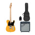 Squier Sonic Telecaster Electric Guitar Bundle w/Black Pickguard, Maple FB, Butterscotch Blonde | Zoso Music Sdn Bhd