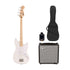 Squier Sonic Bronco Bass Guitar Bundle w/White Pickguard, Maple FB, Arctic White | Zoso Music Sdn Bhd