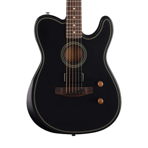 Fender Acoustasonic Standard Telecaster Electric Guitar, RW FB, Black | Zoso Music Sdn Bhd