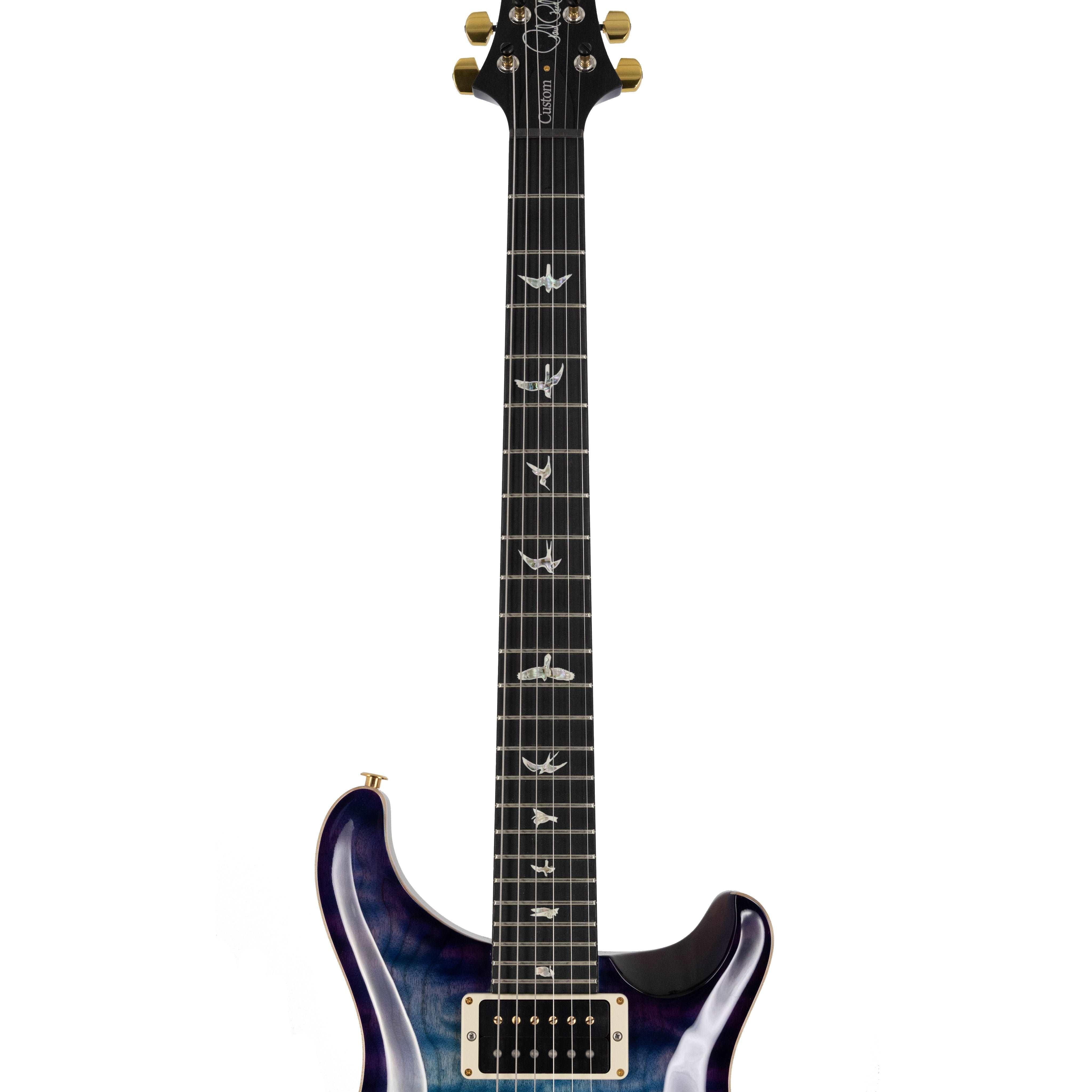PRS Custom 24 Quilt 10-Top Electric Guitar w/ Pattern Thin Neck, Aquableux Purple Burst - Zoso Music