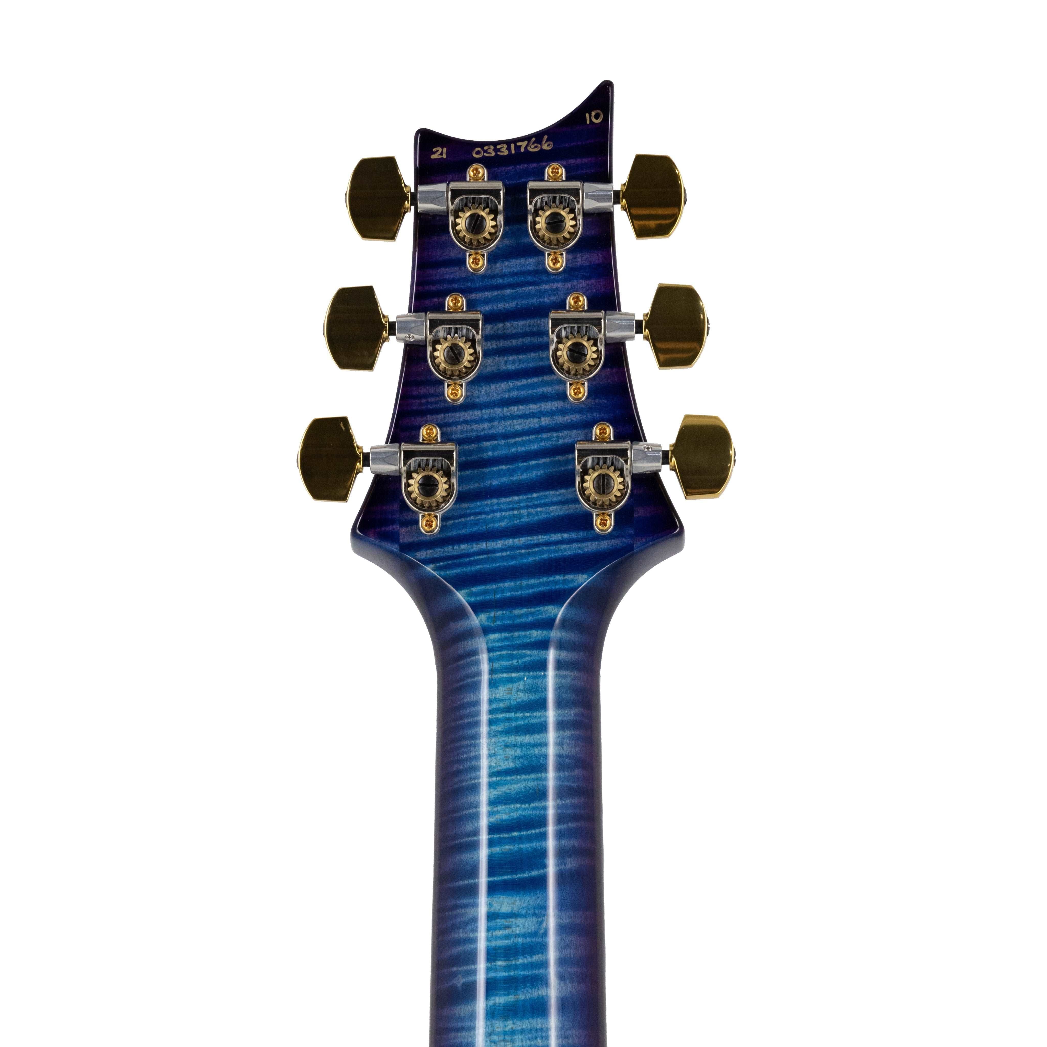 PRS Custom 24 Quilt 10-Top Electric Guitar w/ Pattern Thin Neck, Aquableux Purple Burst - Zoso Music
