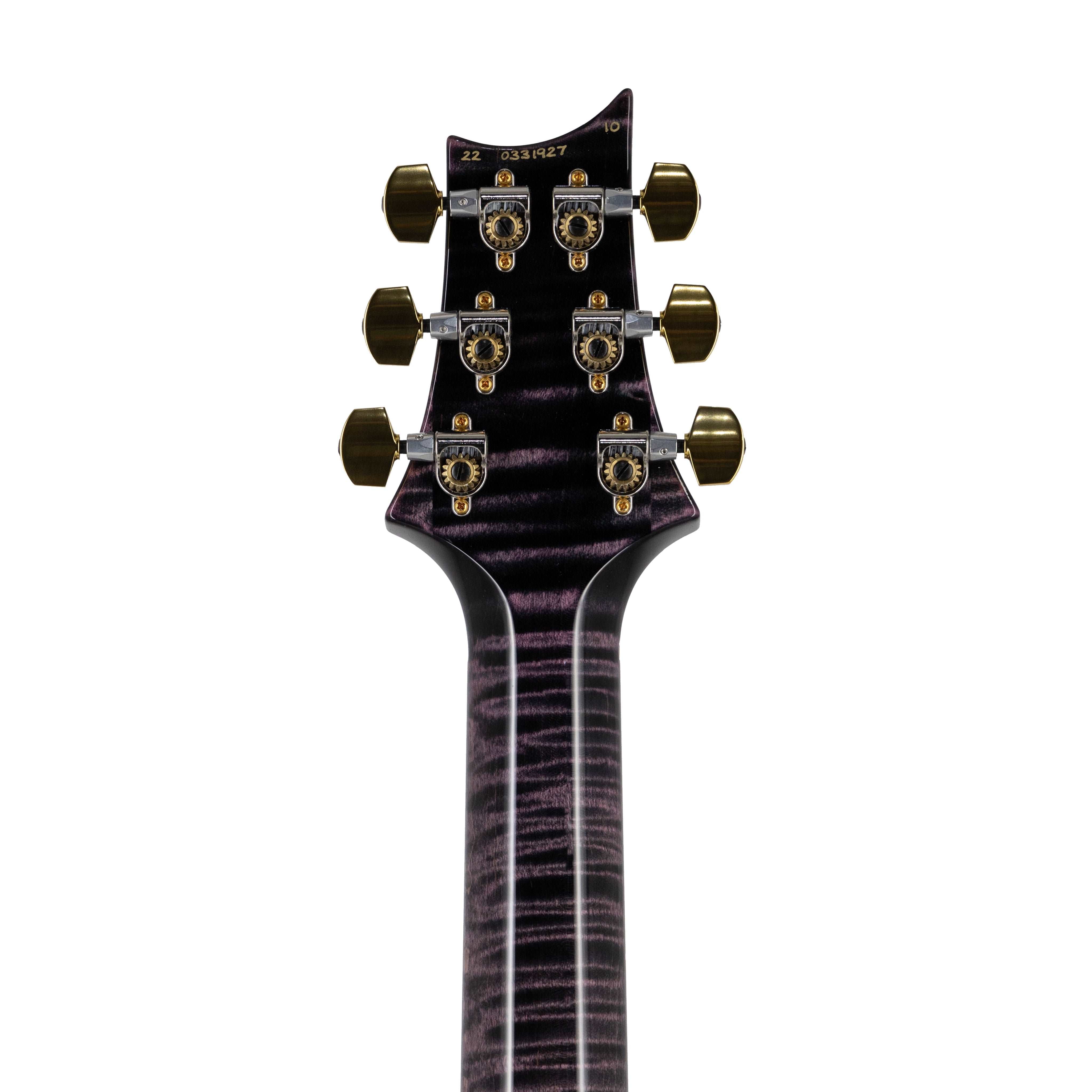 PRS Custom 24 Quilt 10-Top Electric Guitar w/ Pattern Thin Neck, Purple Iris - Zoso Music