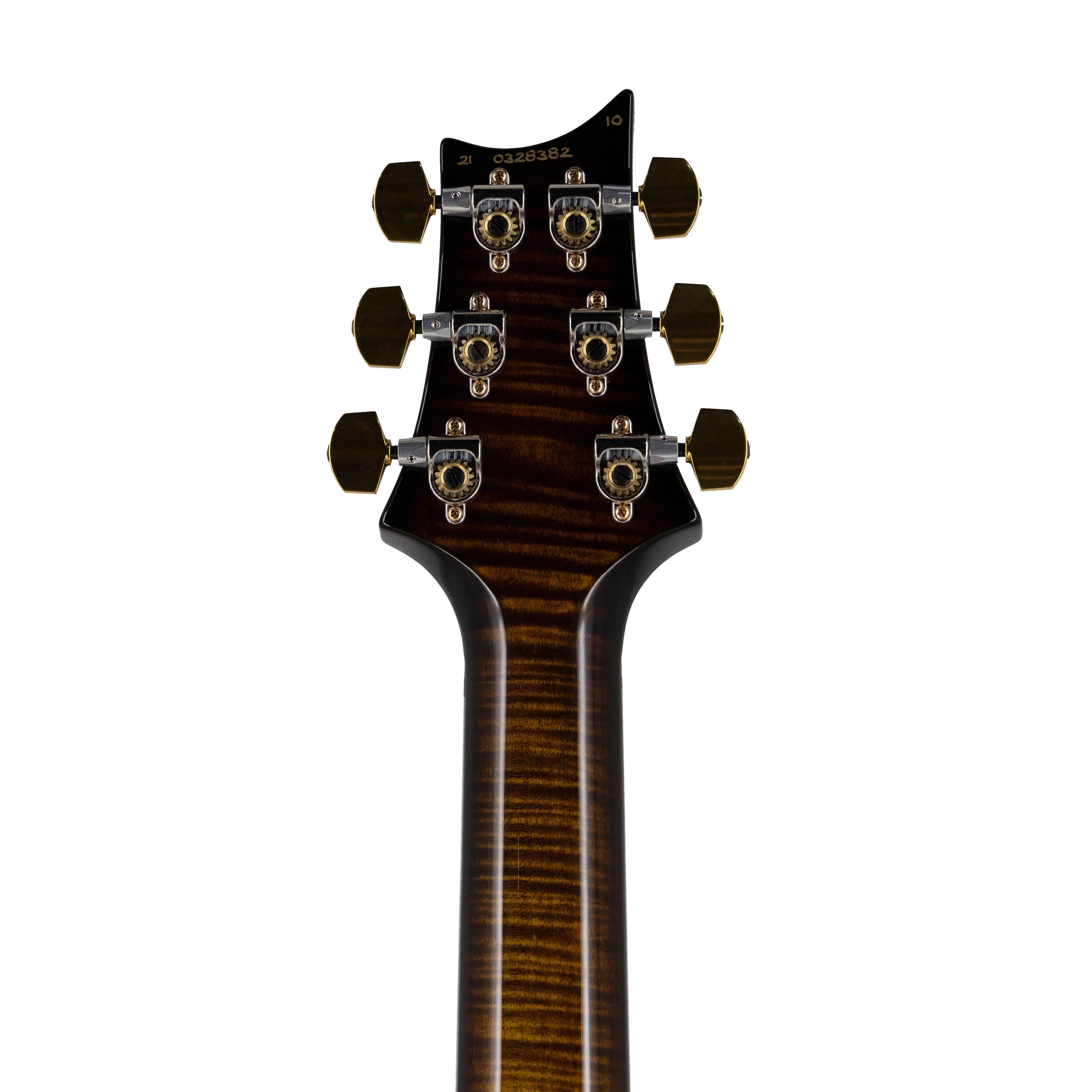 PRS Custom 24 Quilt 10-Top Electric Guitar w/Stained Maple Neck, Black Gold Wrap Burst - Zoso Music