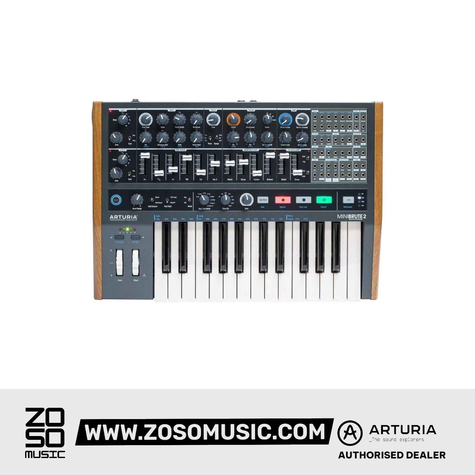 Arturia MiniBrute 2 Semi-modular Analog Synthesizer Zoso Music