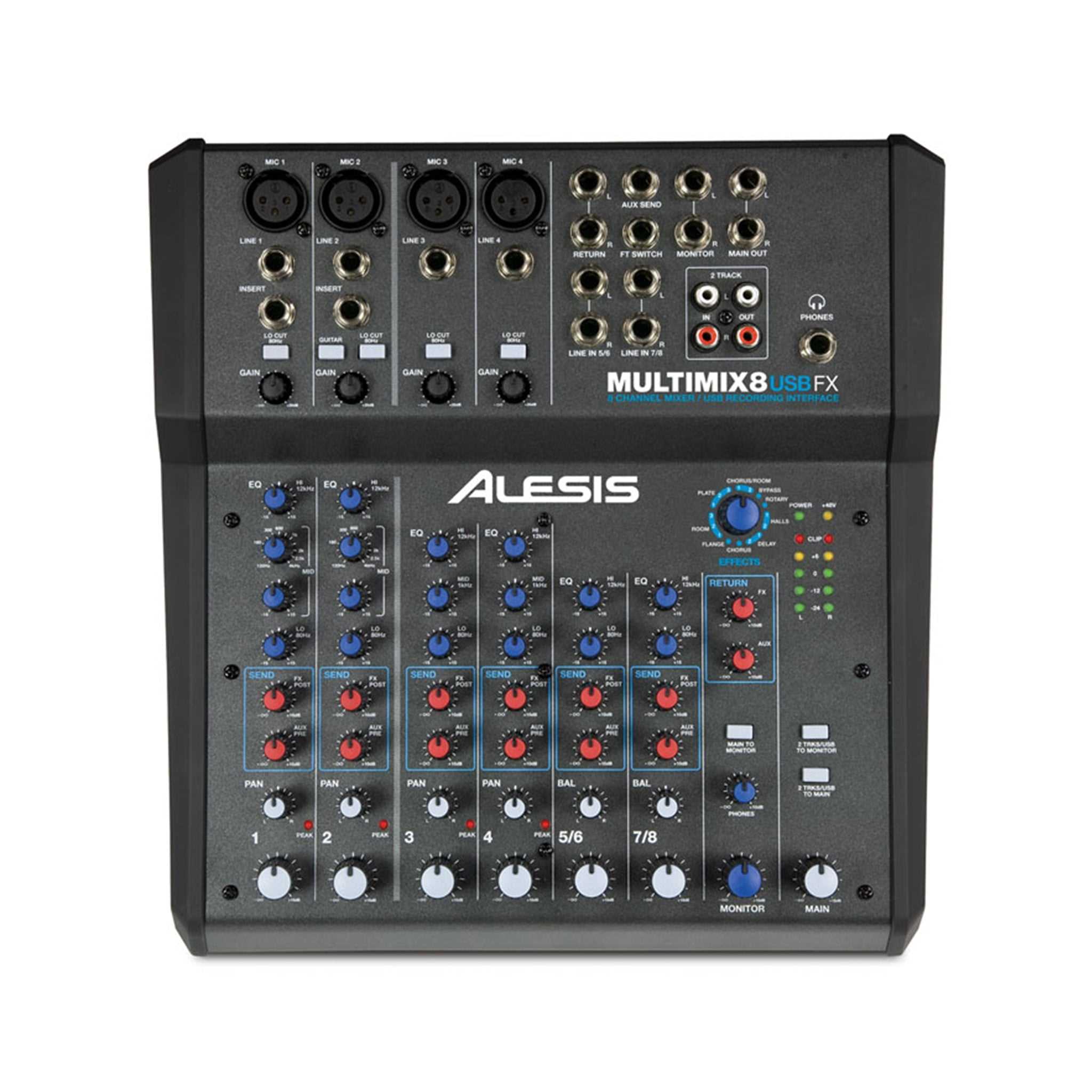 Alesis MultiMix 8 USB FX 8-channel Mixer with Effects and USB Audio Interface | Zoso Music Sdn Bhd