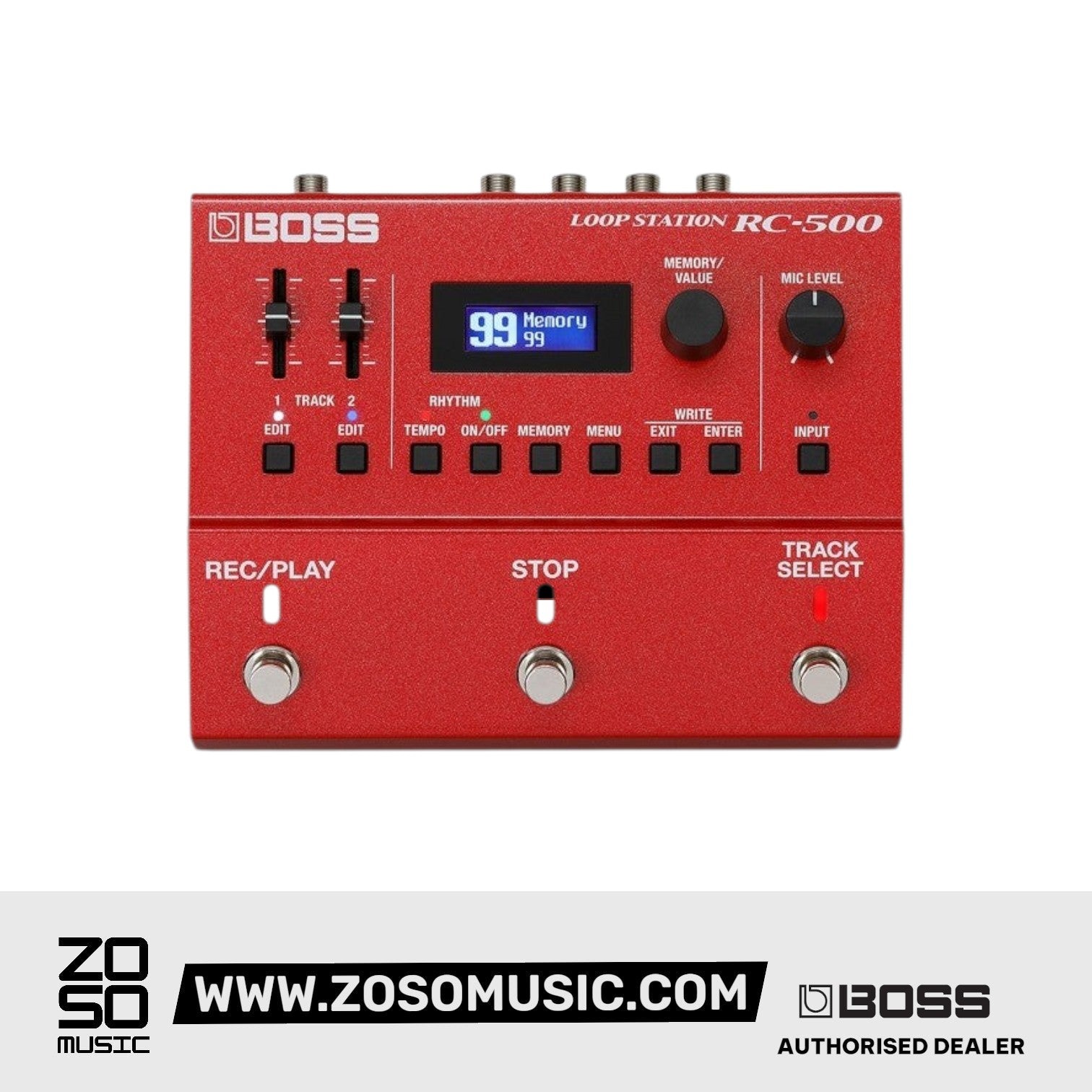 Boss RC-500 Loop Station Compact Phrase Recorder Pedal |  BOSS |  SUSTAIN PEDALS |  Zoso Music