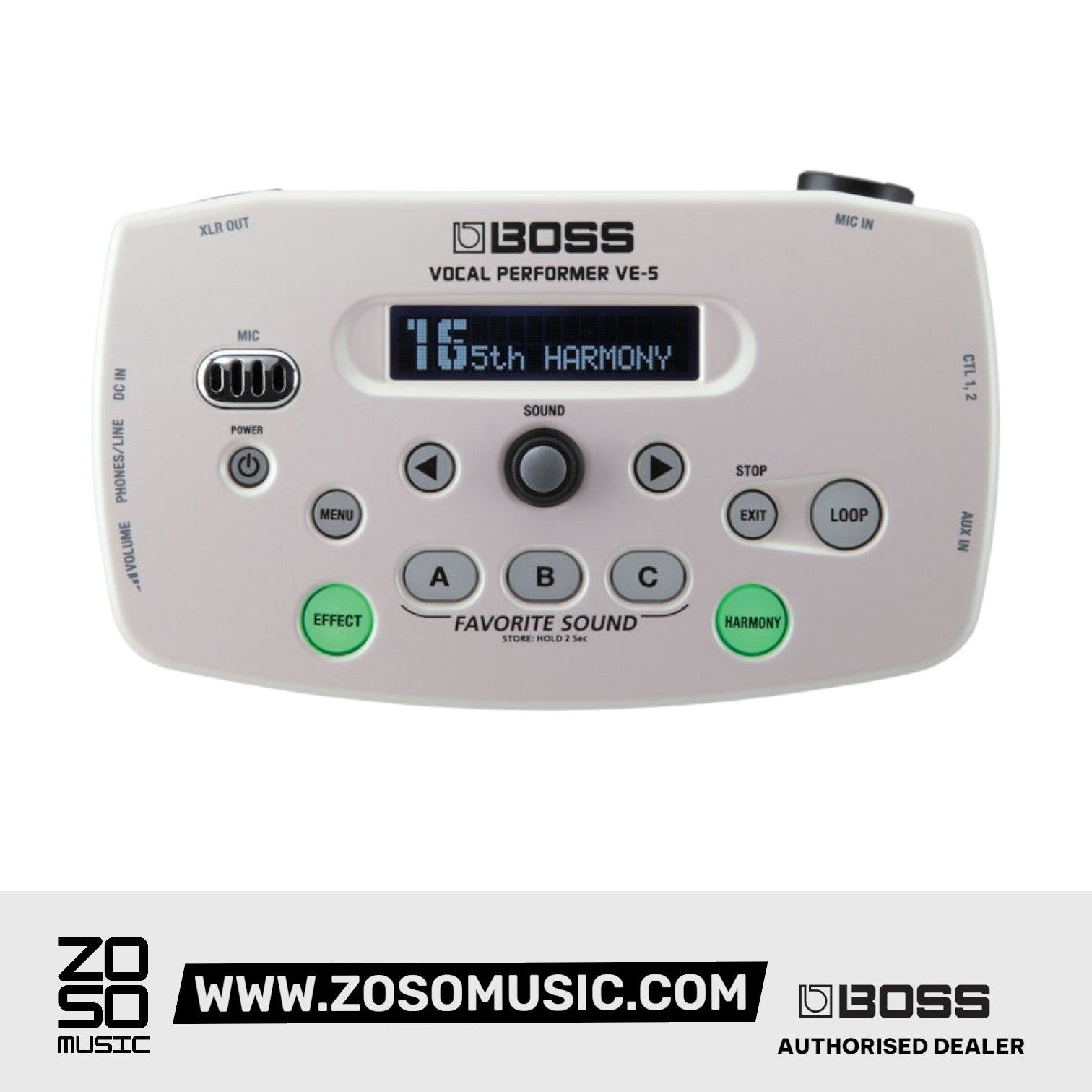 Boss VE-5 Vocal Effects Processor - White | Zoso Music Sdn Bhd