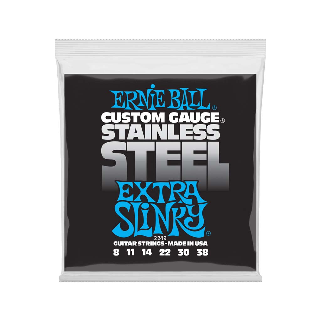 Ernie Ball Extra Slinky Stainless Steel Wound Electric Guitar Strings, 8-38 | Zoso Music Sdn Bhd