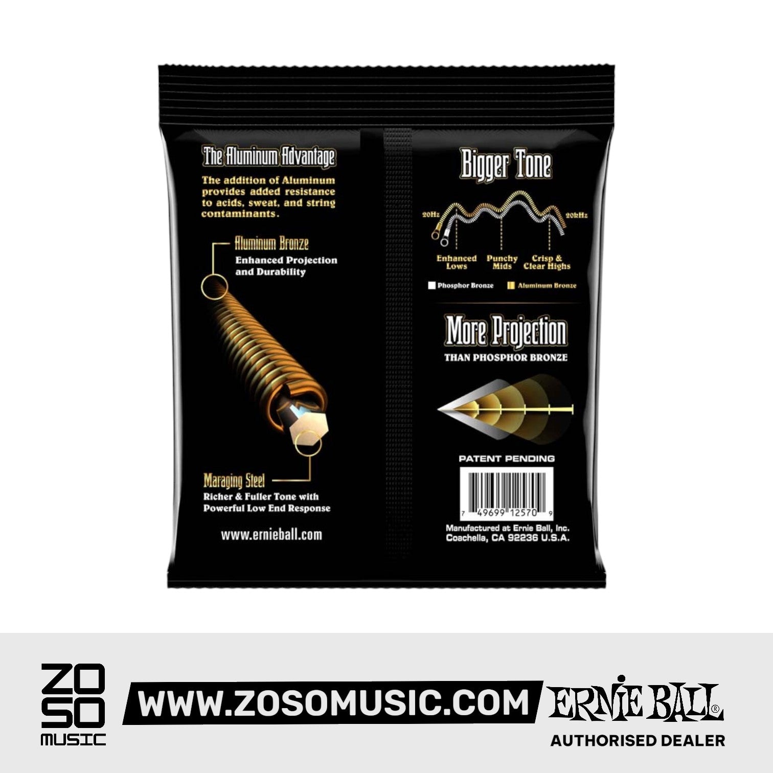 Ernie Ball Extra Light Aluminum Bronze Acoustic Guitar Strings, 10-50 |  ERNIE BALL |  STRINGS-ACOUSTIC GUITAR |  Zoso Music