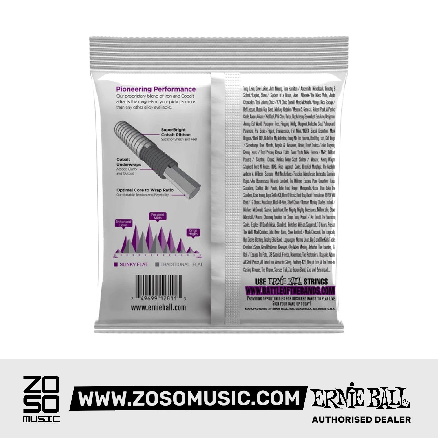 Ernie Ball Power Slinky Flatwound Electric Bass Strings, 55-110 |  ERNIE BALL |  STRINGS-BASS GUITAR |  Zoso Music
