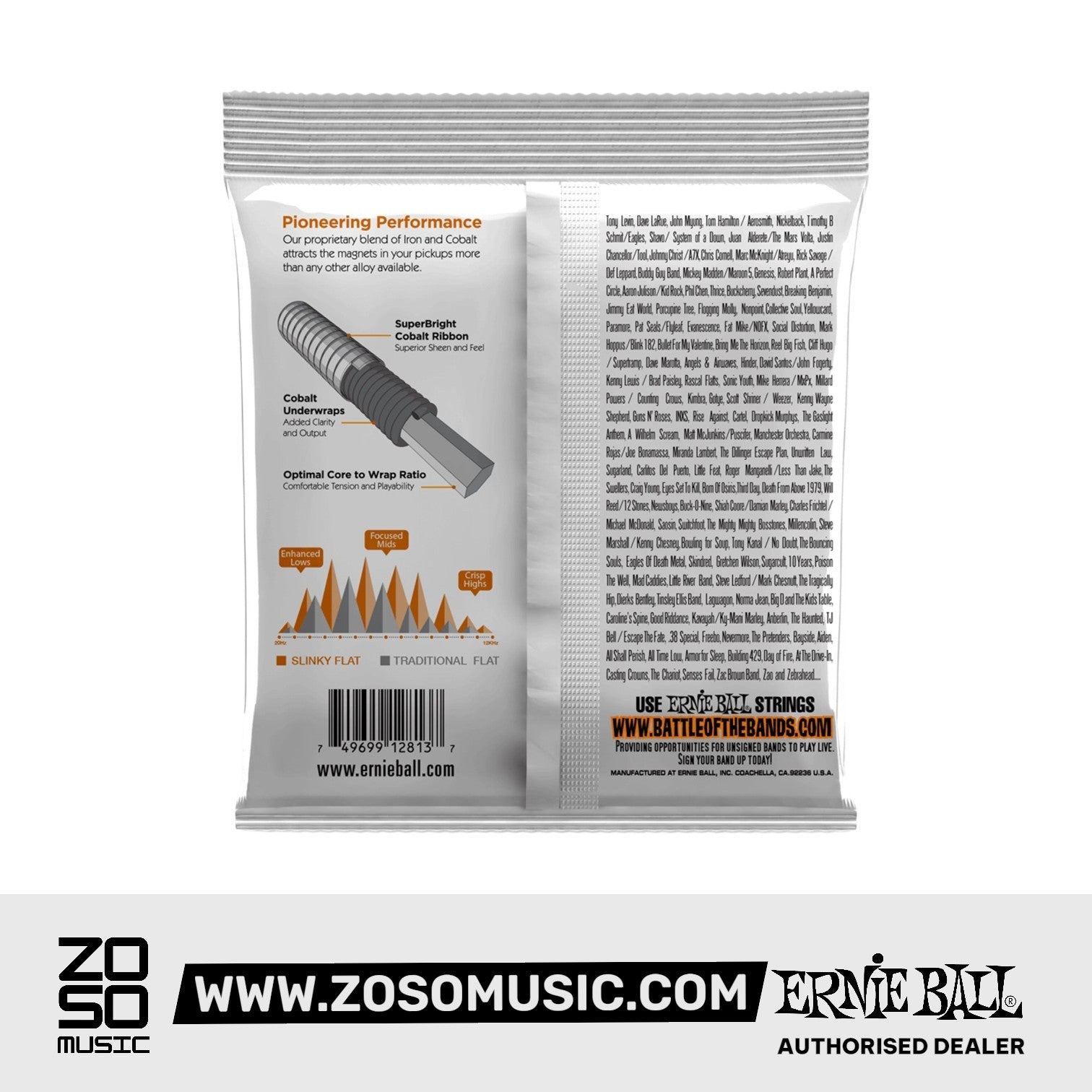 Ernie Ball Hybrid Slinky Flatwound Electric Bass Strings, 45-105 |  ERNIE BALL |  STRINGS-BASS GUITAR |  Zoso Music