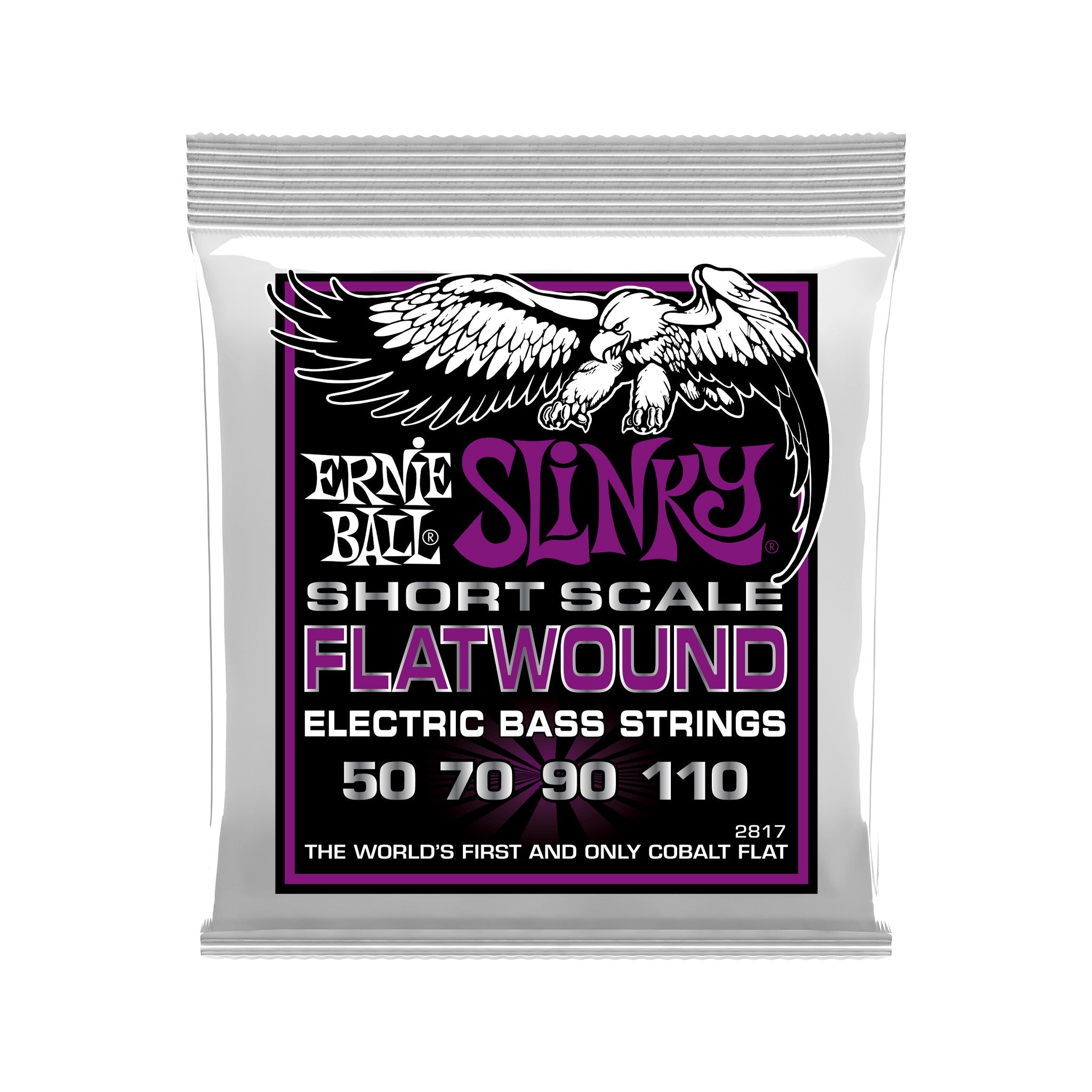 Ernie Ball Power Slinky Flatwound Short Scale Electric Bass Strings, 50-110 | Zoso Music Sdn Bhd