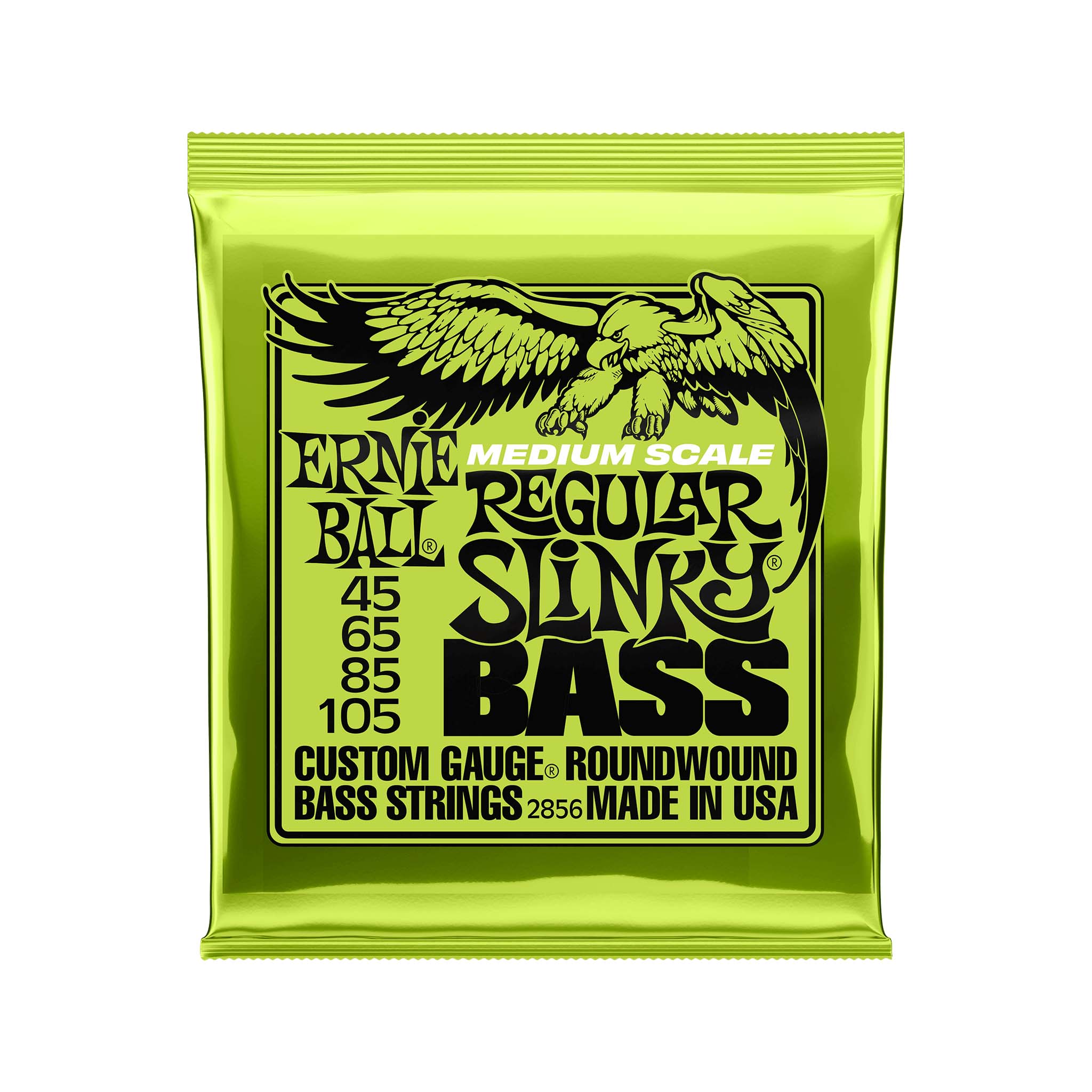 Ernie Ball Regular Slinky Nickel Wound Medium Scale Bass Strings, 45-105 | Zoso Music Sdn Bhd